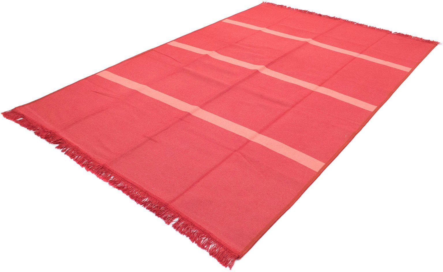 Wollteppich Kelim Teppich - Trendy - Veria - rechteckig, morgenland, rechteckig, Höhe: 5 mm, Wendeteppich Rot