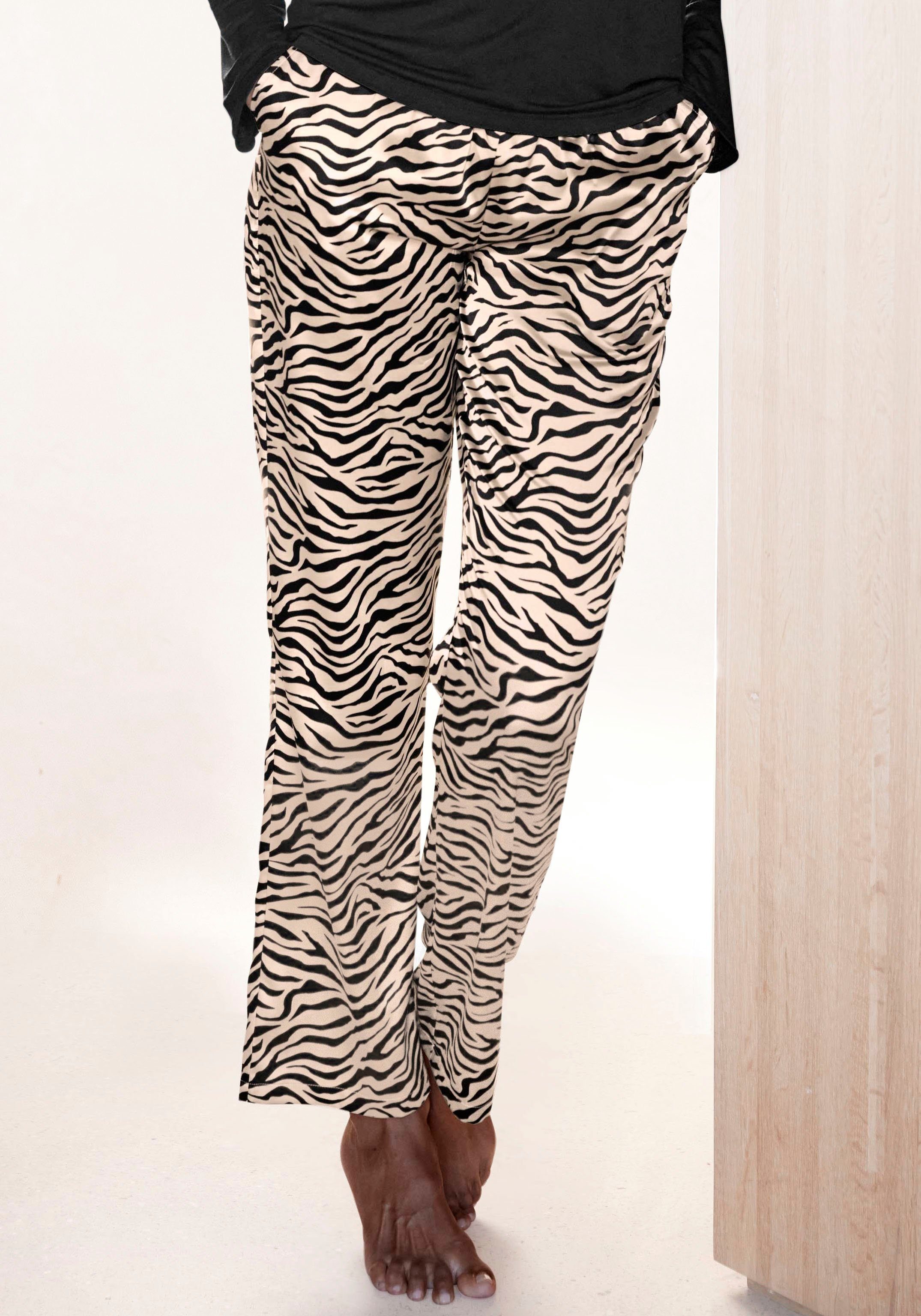 schönem mit Animal-Print Pyjamahose Buffalo zebra-print