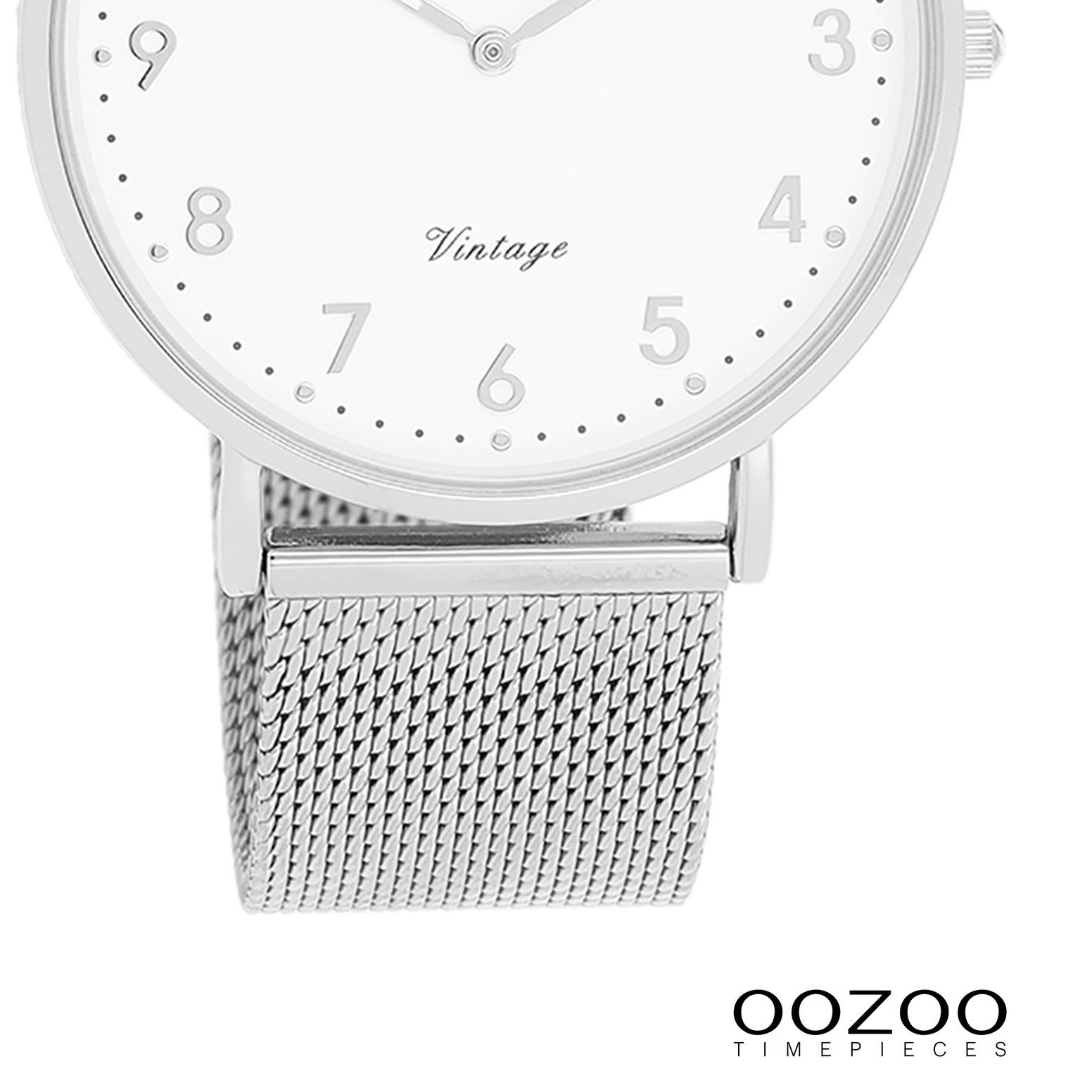 OOZOO Quarzuhr Oozoo Unisex Armbanduhr Vintage Series, (Analoguhr), Damen, Herrenuhr rund, groß (ca. 40mm) Metallarmband, Fashion-Style