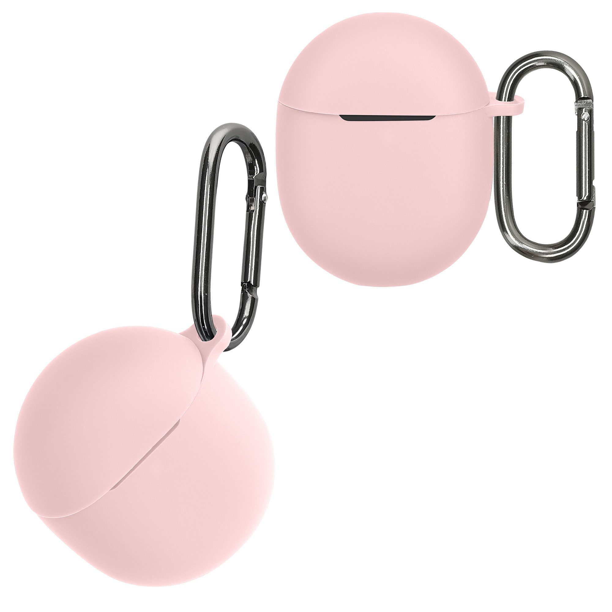 kwmobile Kopfhörer-Schutzhülle Schutzhülle für Google Pixel Buds Pro 2 / Pixel Buds Pro Hülle, TPU Silikon Case für Kopfhörer Ladecase stoßfestes Cover mit Karabiner