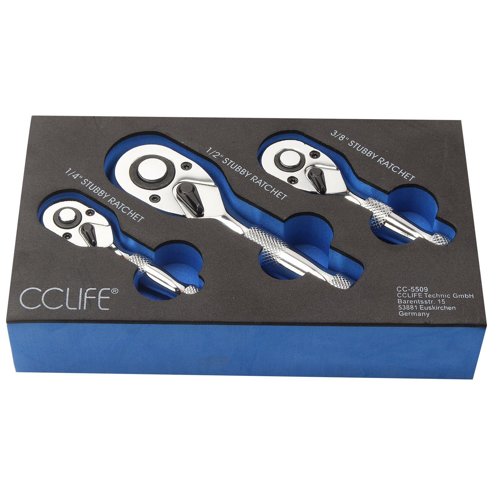 CCLIFE Akku-Ratschenschrauber Knarre Mini 1/4 3/8 1/2 Zoll Set Feinverzahnt günstig online kaufen