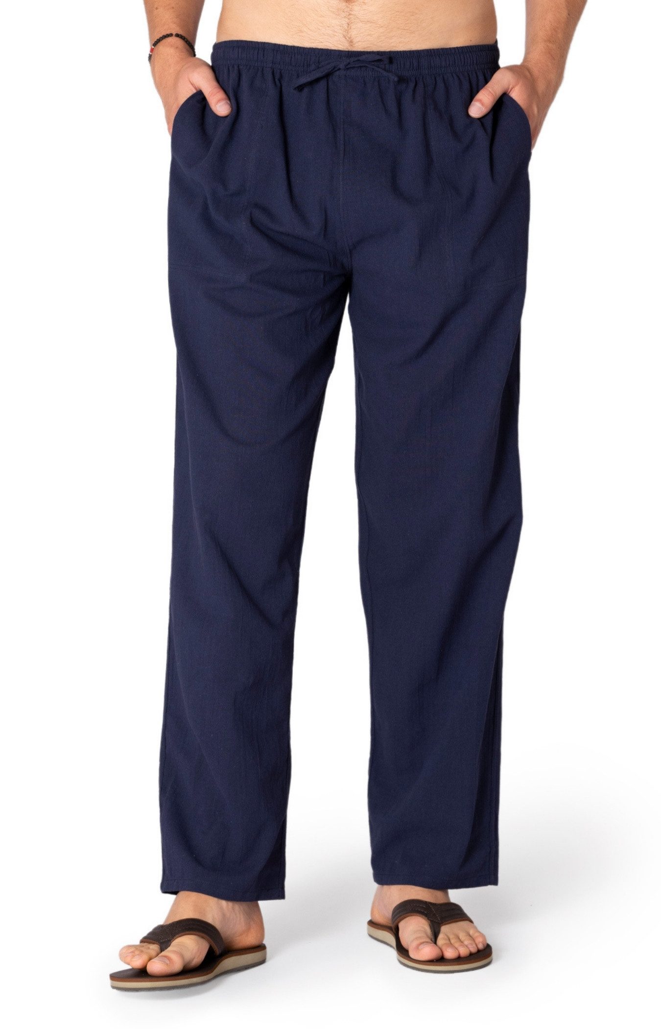PANASIAM Stoffhose Sommerhose Herren 100% Baumwolle - leichte Freizeithose - Loose Fit Schlupfhose blickdicht & atmungsaktiv, mit Gummibund & Taschen, Yoga. € 46,90
