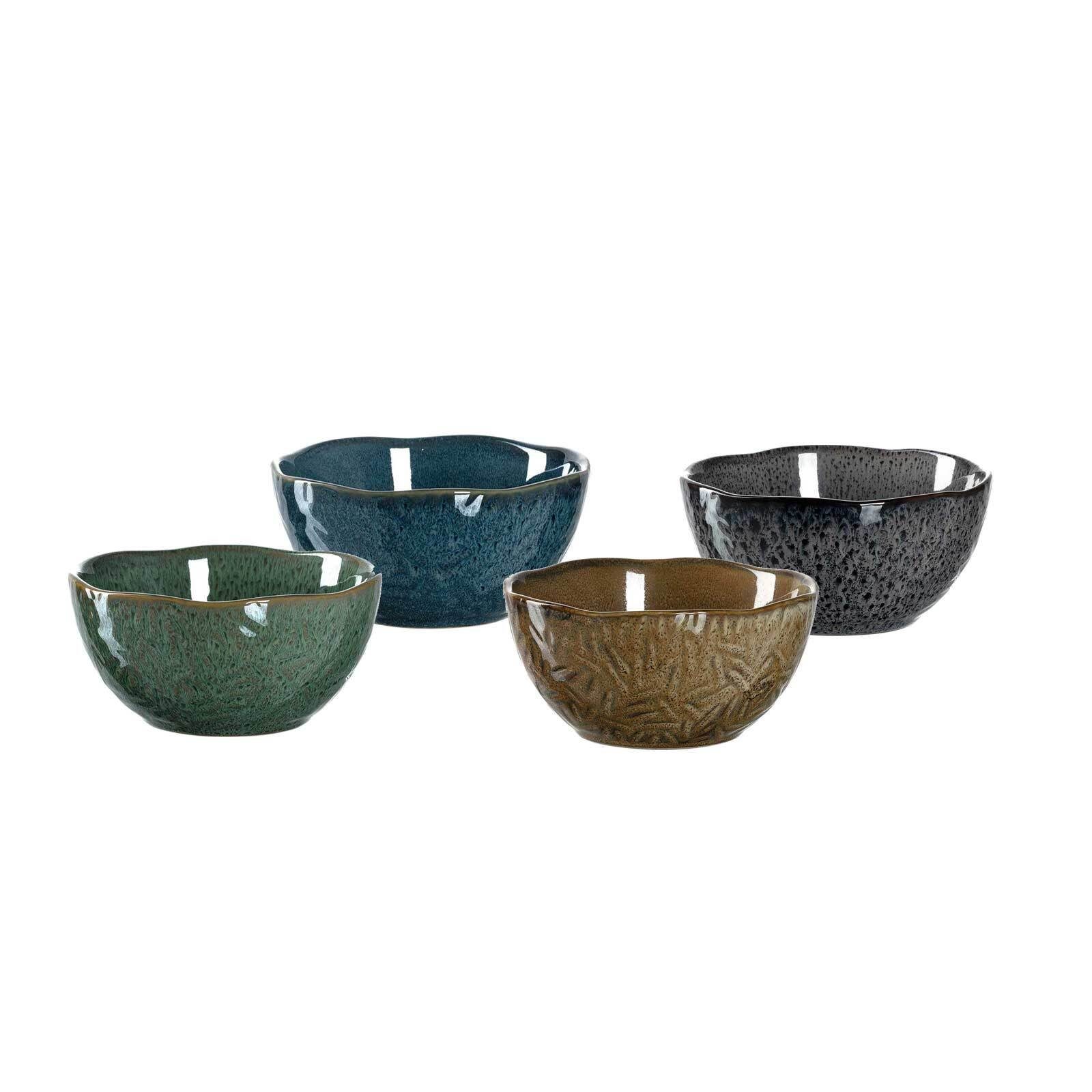 cm ø Schale, Jedes Keramik, Unikat 12.0 Teil ein LEONARDO Hochwertiges Set, Schalen - 4-tlg), glasiert (4x Keramik Schale Matera 4er