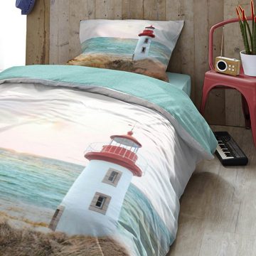 Kinderbettwäsche Leuchtturm Trendy Bedding, ESPiCO, Renforcé, 2 teilig, Leuchtturm, Meer, Küste