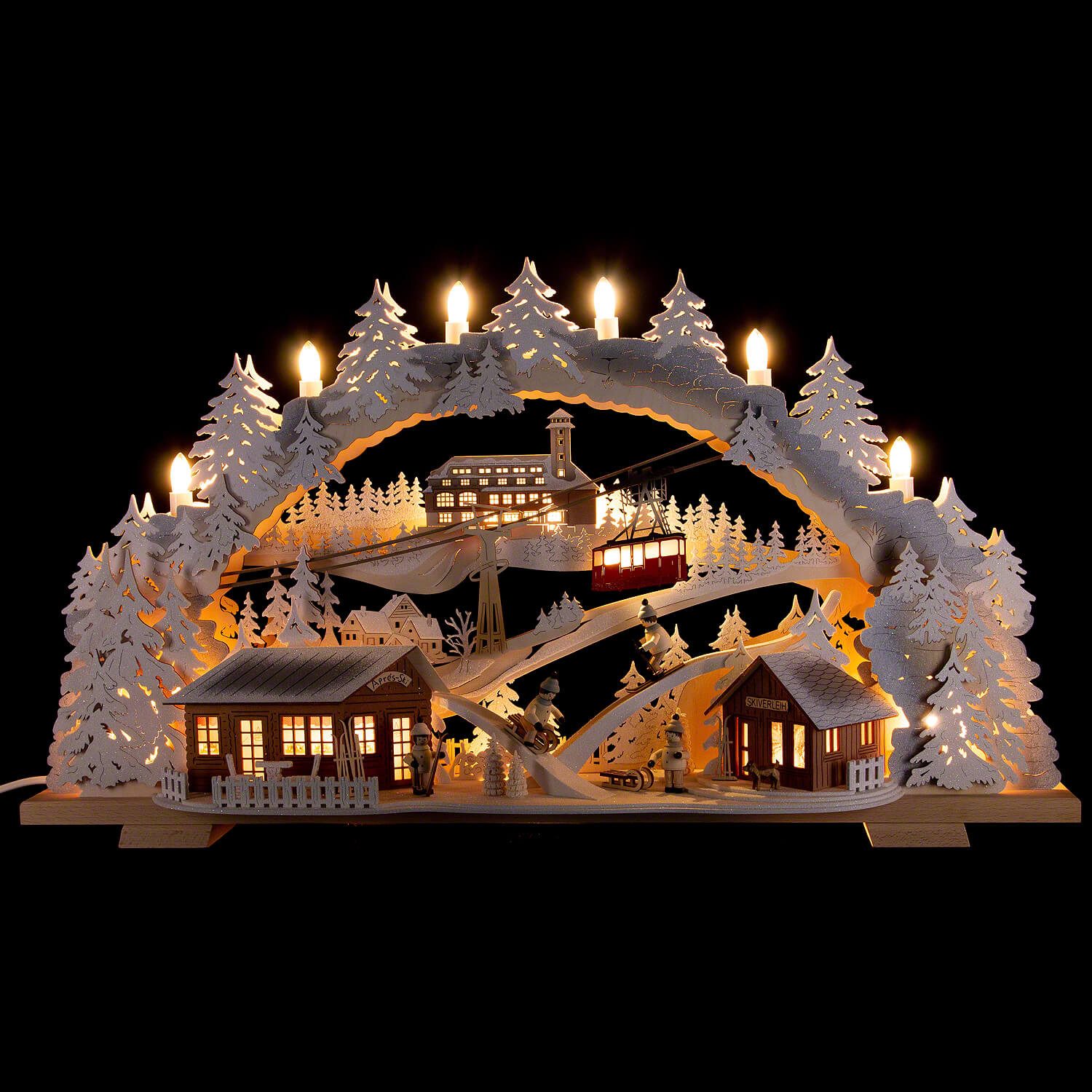 Tietze Erzgebirgsdesign Schwibbogen Schwibbogen verschneite Fichtelbergidylle (72x43cm) von Tietze Erzgebi