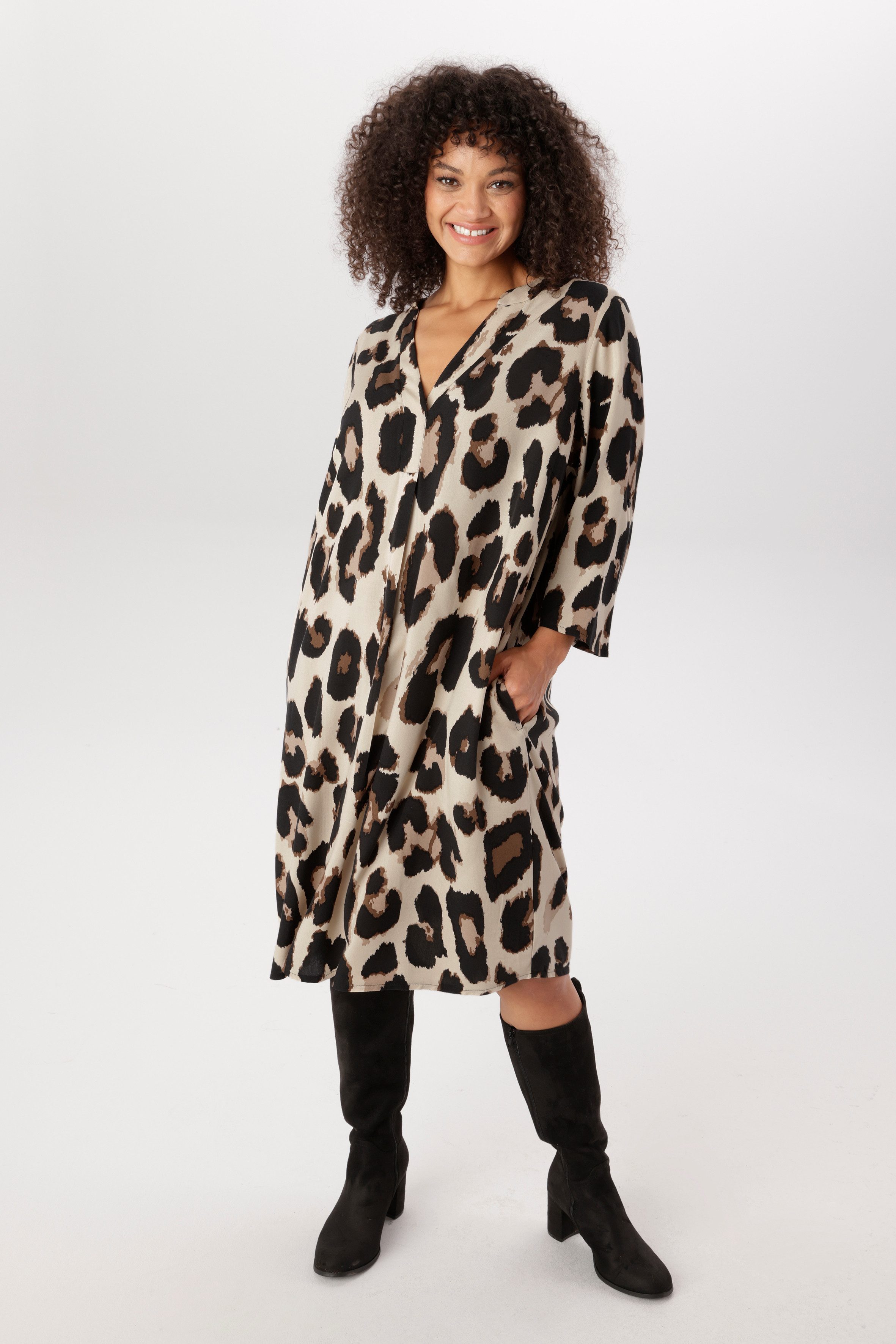 Aniston PLUS Druckkleid mit tollem Leoprint - NEUE KOLLEKTION