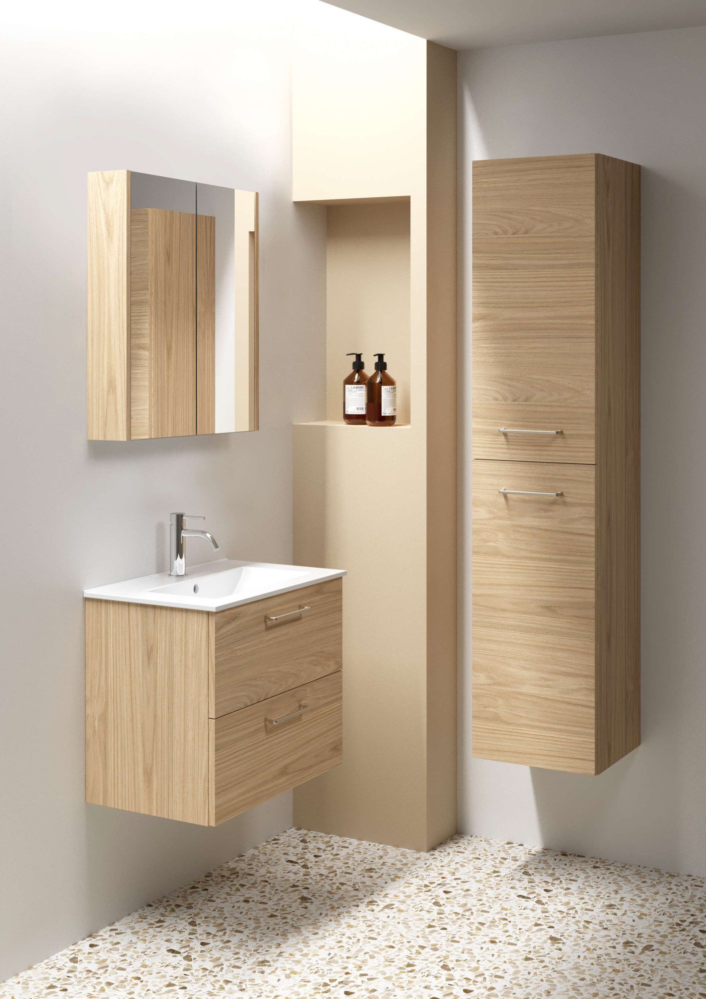 welltime Spiegelschrank Scandic verspiegelt, mit Soft-Close-Funktion, verschiedene Breiten, FSC®