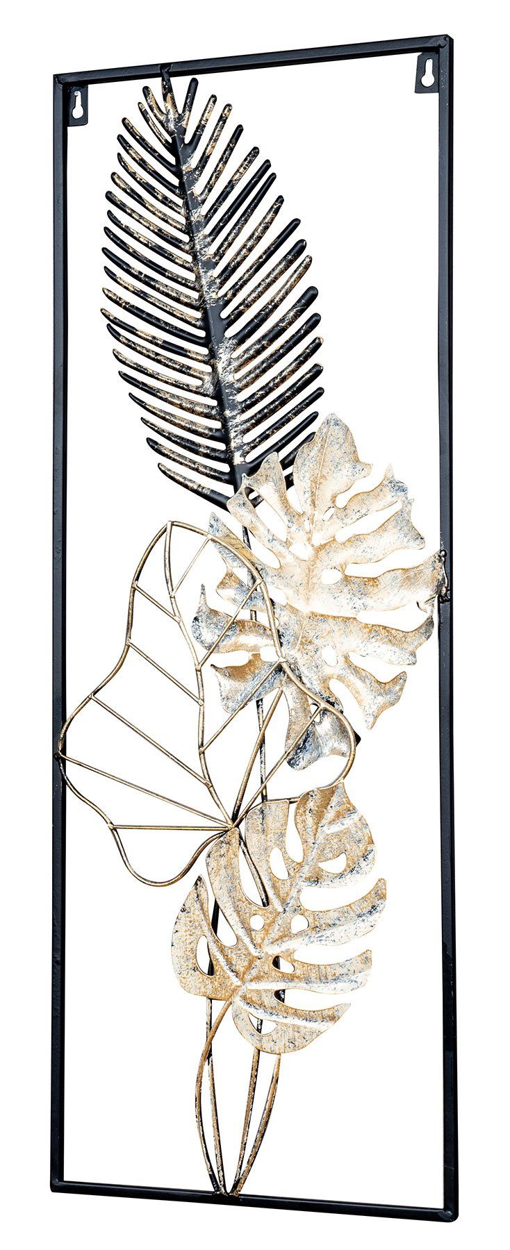 Levandeo® Wandbild, Metallbild H74cm Wandbild Gold günstig online kaufen