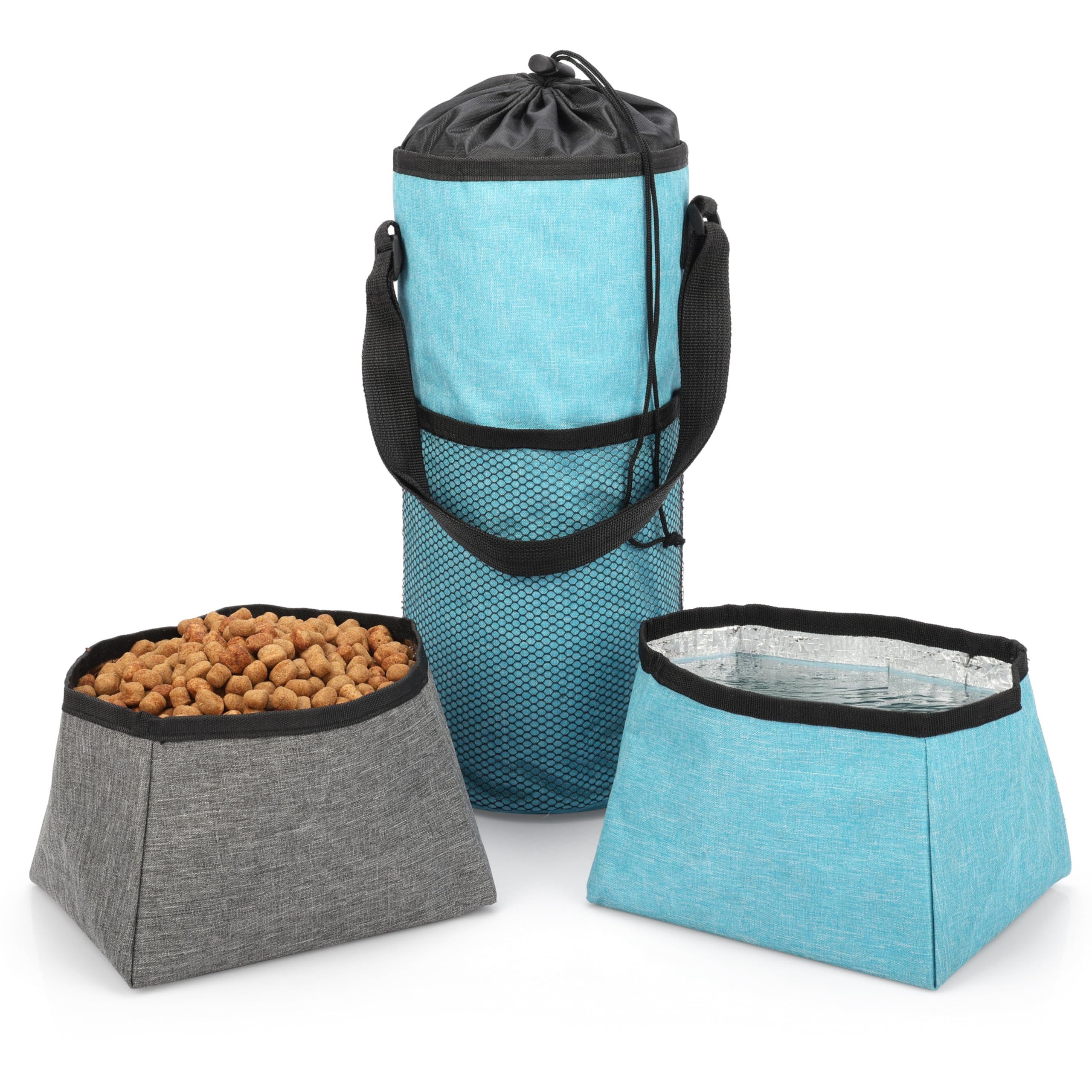 Belle Vous Tiertransporttasche BELLE VOUS Hundefutter-Reisetasche mit Fressnapf und Trinknapf