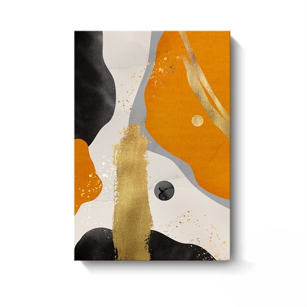 Aufhängefertig dekorative Kunstdruck (30×40cm), Rouemi Orange-A auf abstrakte Malerei, Linienmalerei Leinwand, Orange