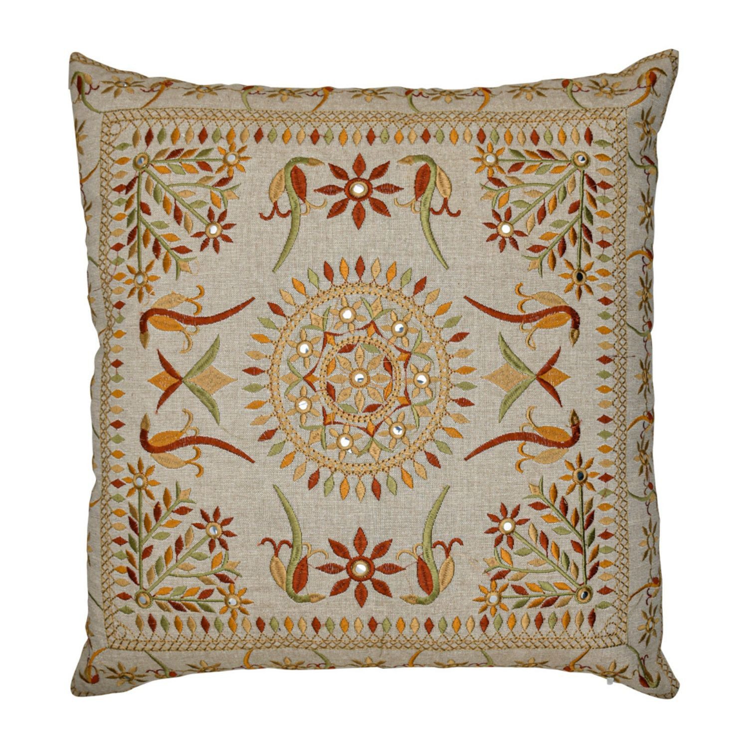 Marrakesch Orient & Mediterran Interior Zierkissen Boho Kissenbezug Lodge handgefertigt aus Baumwolle in Braun 50 x 50 cm, (1 St)