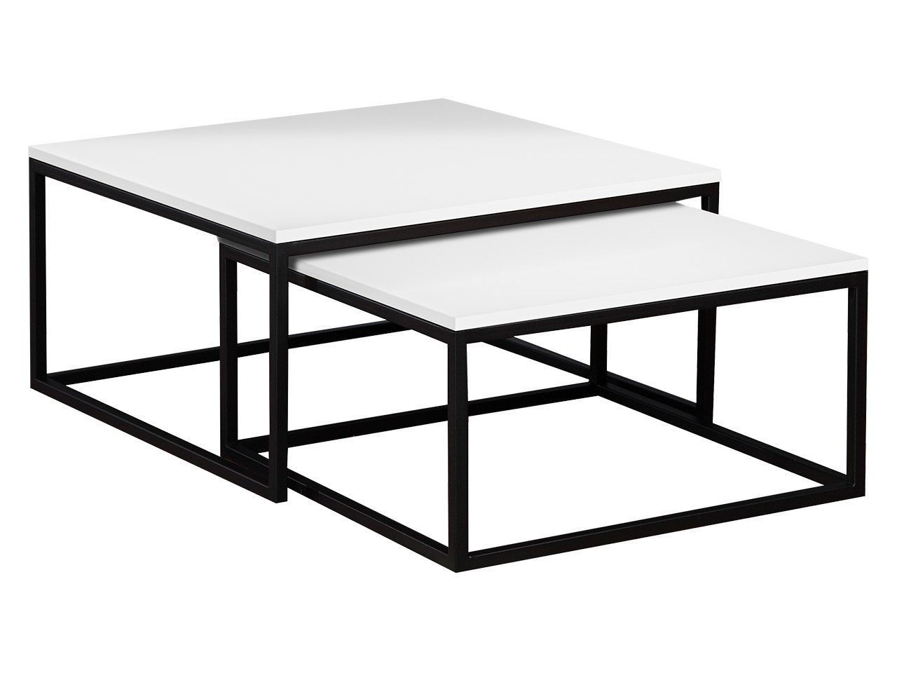 MIRJAN24 Couchtisch Dual (2er-Set), Vierkantrohrrahmen aus Stahl, schwarz p günstig online kaufen