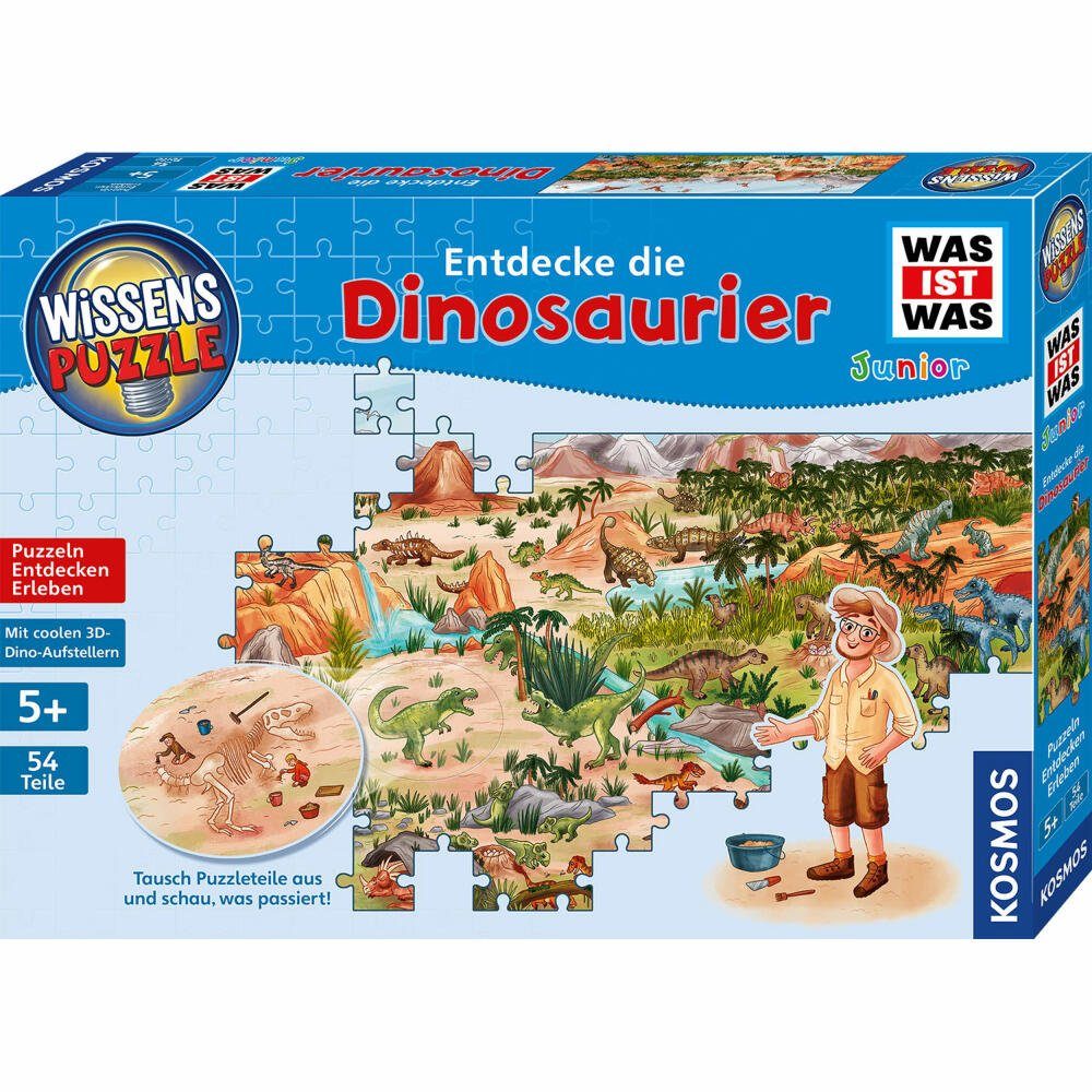Kosmos Puzzle WAS IST WAS Junior Entdecke die Dinosaurier, 54 Puzzleteile