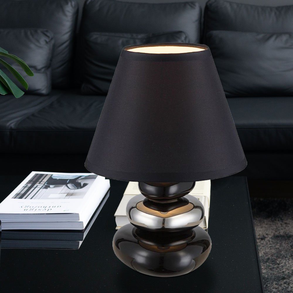 Etc Shop Tischleuchte Stein Tischlampe Nachttischlampe Stein Tischleuchte Steine Keramik Schwarz Chrom 1x E14 Dxh 18 X 24 Cm Nachttisch Online Kaufen Otto