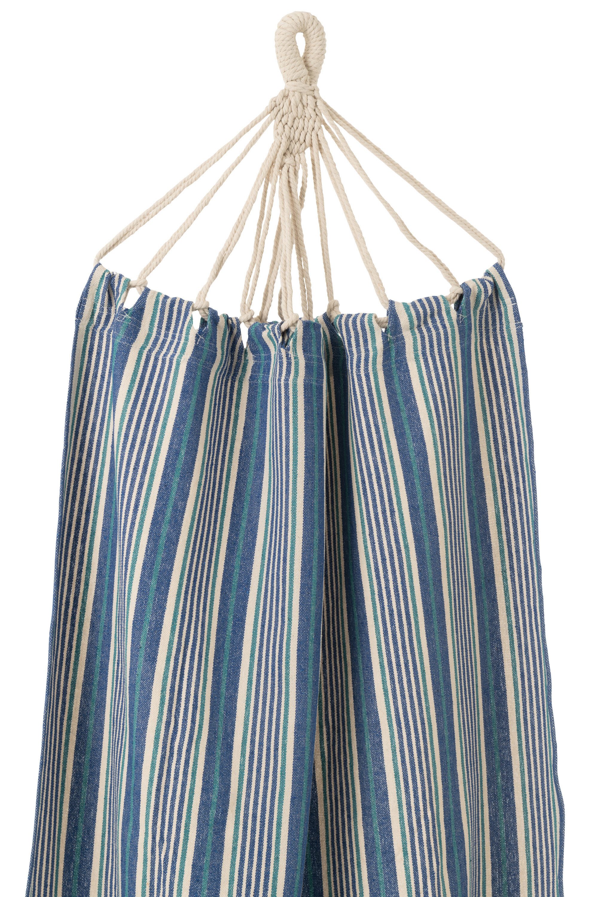 J-line Hängematte Hängematte Streifen blau/weiss, Baumwolle / Polyester