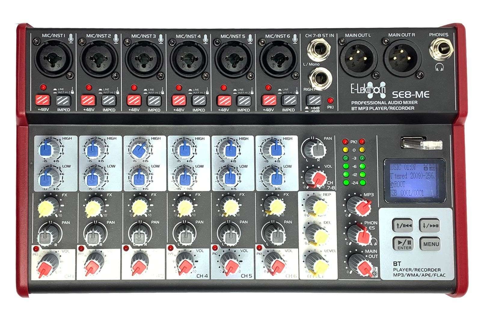 E-Lektron Mischpult SE- Live, (8-tlg), Mikrofon-/Instrument-Kanäle, Stereo-Kanal, DSP Effekt-Prozessor