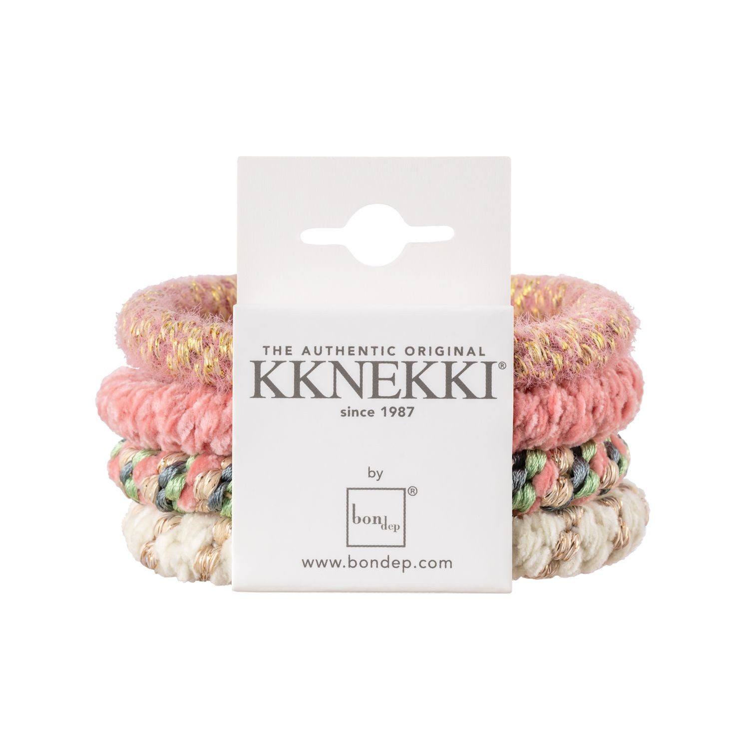 Grußkarte Kknekki Haargummi – Modische & haarschonende Accessoires Pink, Blau, W