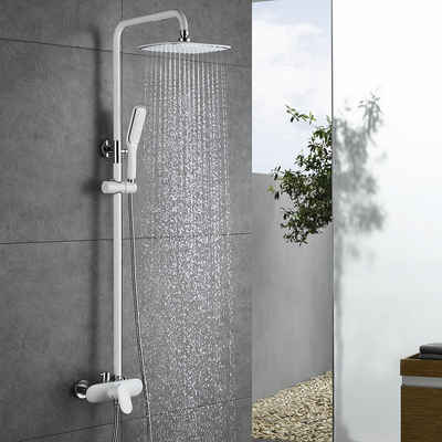 aihom Duschsystem Bad Regendusche Set Duscharmatur Kopfbrause Handbrause Set, Duschset mit Wandhalterung Duschköpfe