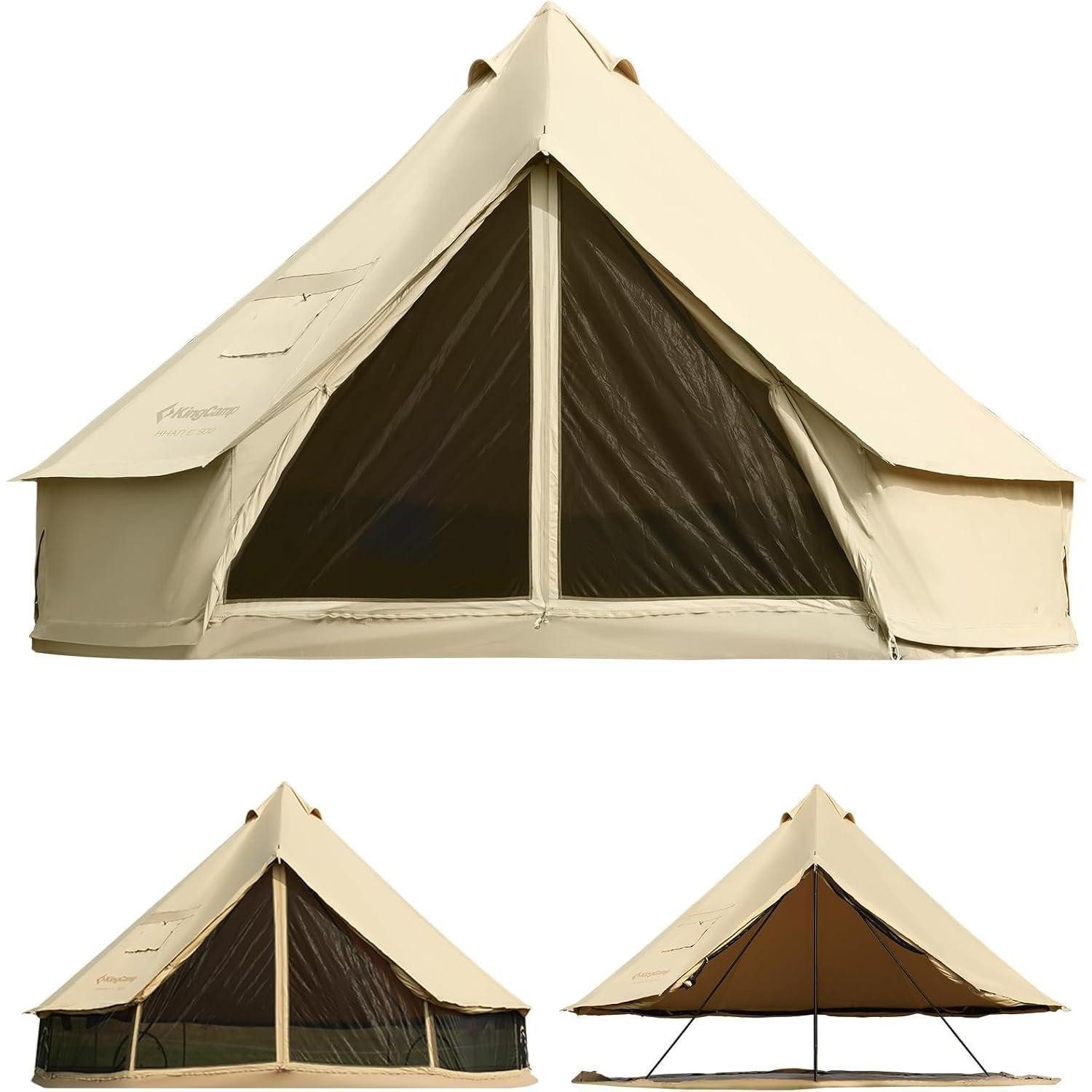 LuxusKollektion Gruppenzelt Glampingzelt Glockenzelt 6 12 Personen KHAN 5M T C 210g Base Camp