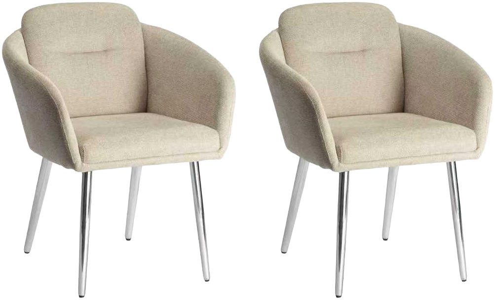 LeGer Home by Lena Gercke Esszimmerstuhl Fleur (Set, 2 St), Strukturstoff, ergonomisches Design, gesteppte Rückenlehne