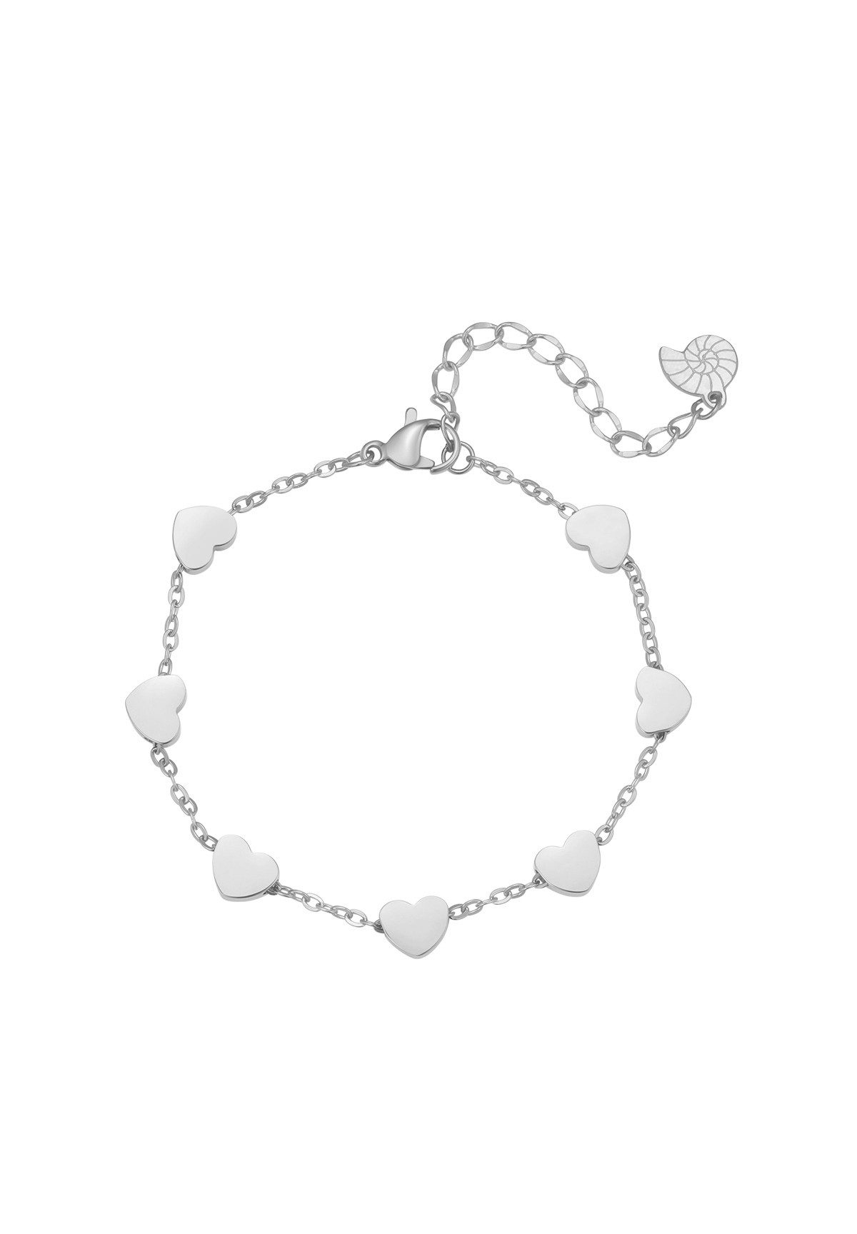 Hey Happiness Charm-Armband Liebe Herz, Romantische Edelstahl Armkette Damen, wasserfest