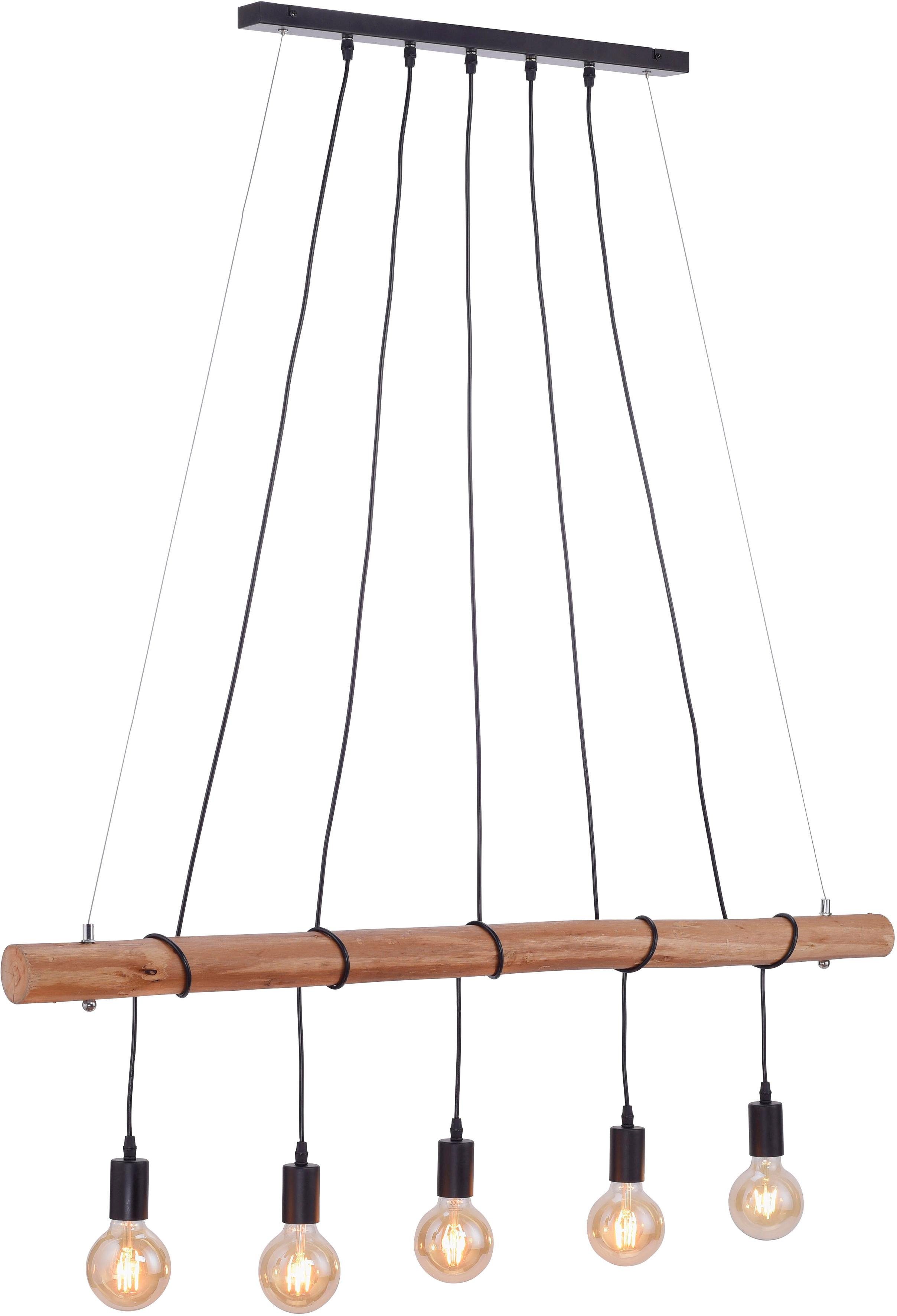 JUST LIGHT Pendelleuchte DAMIAN, ohne Leuchtmittel, Hängeleuchte, Eukalyptus-Holz. Reduzierter Preis € 88,47. Unverbindliche Preisempfehlung € 163,50