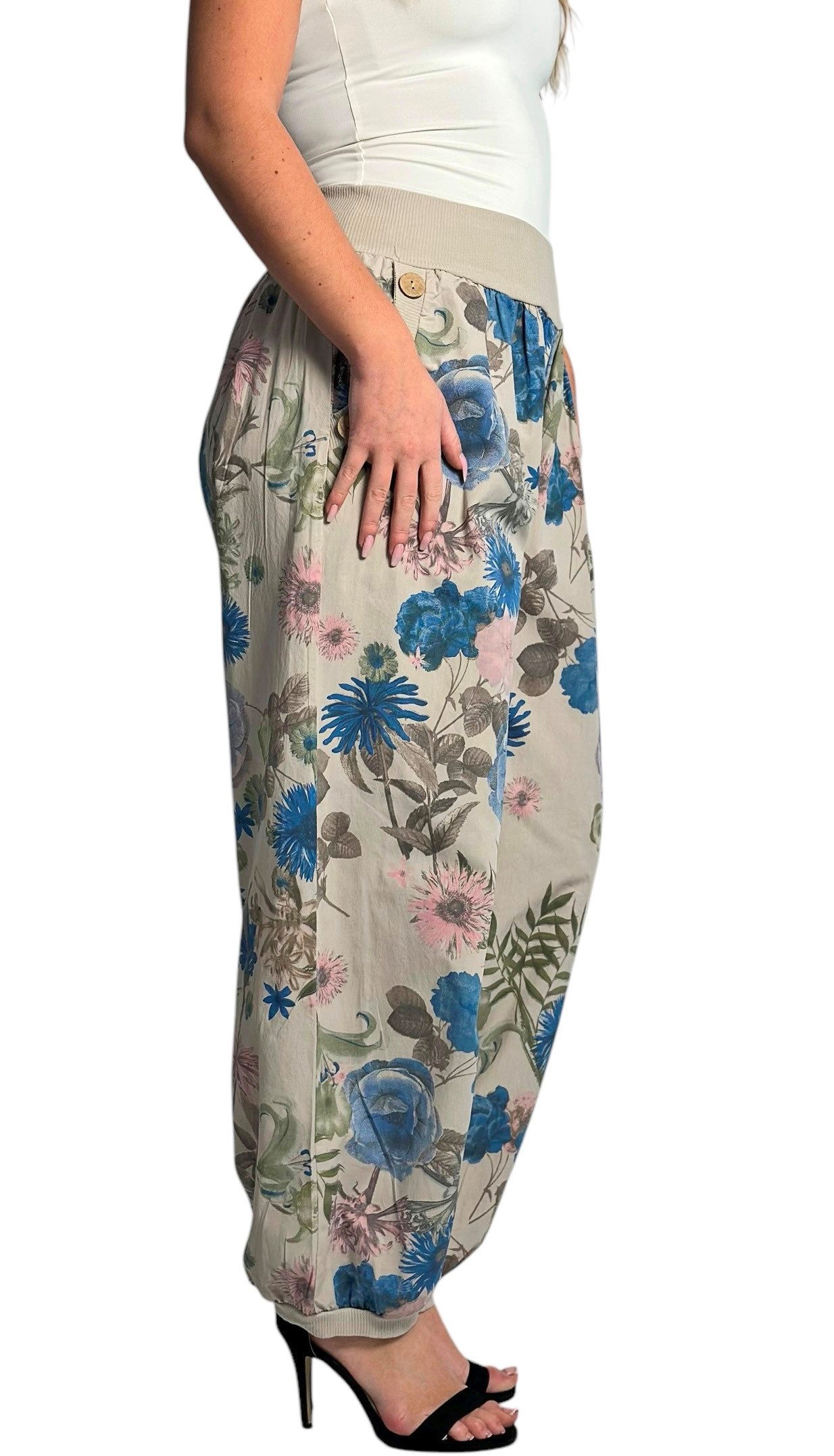 Mississhop Haremshose Baumwollhose Damenhose Aladinhose Blumenprint günstig online kaufen