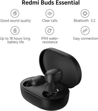 Xiaomi Redmi Buds Essential Headset In Ear Kopfhörer, HD Sound Qualität Bluetooth-Kopfhörer (Bluetooth, Geräuschunterdruckungs, Geräuschunterdruckungs, Google Assistant, Alexa, Siri, Google Assistant, Alexa, Siri, Bluetooth, Geräuschunterdruckungs, Schnellladefunktion, Bluetooth, Ladezeit 1,5 h, Akkulaufzeit ca 18 Stunden)