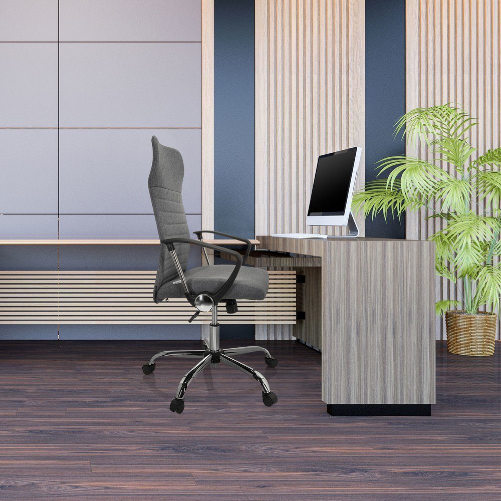 St), Stoff (1 Office Home hjh 40 Bürostuhl mit Schreibtischstuhl Armlehnen ARTON Drehstuhl OFFICE ergonomisch
