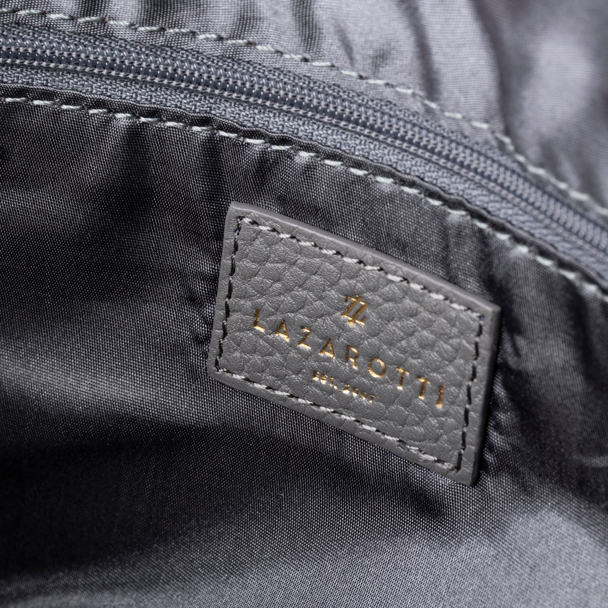 Lazarotti Umhängetasche Bologna Leather, Leder grey