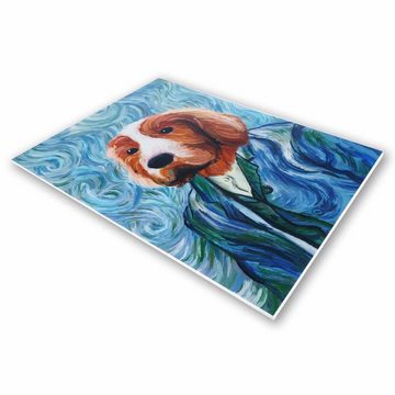 GalaxyCat Poster Wandbild mit Tieren im Vincent van Gogh Stil, Impressionismus Poster, Hund, Wandbild mit Hund im van Gogh Stil