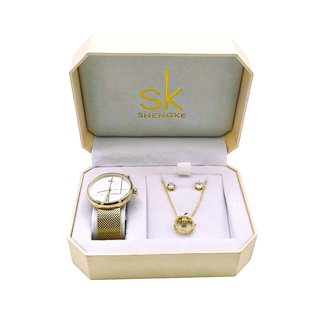 Schmuckset Valentinstag Muttertag Shengke Geschenkset, Damenuhr Geschenkbox