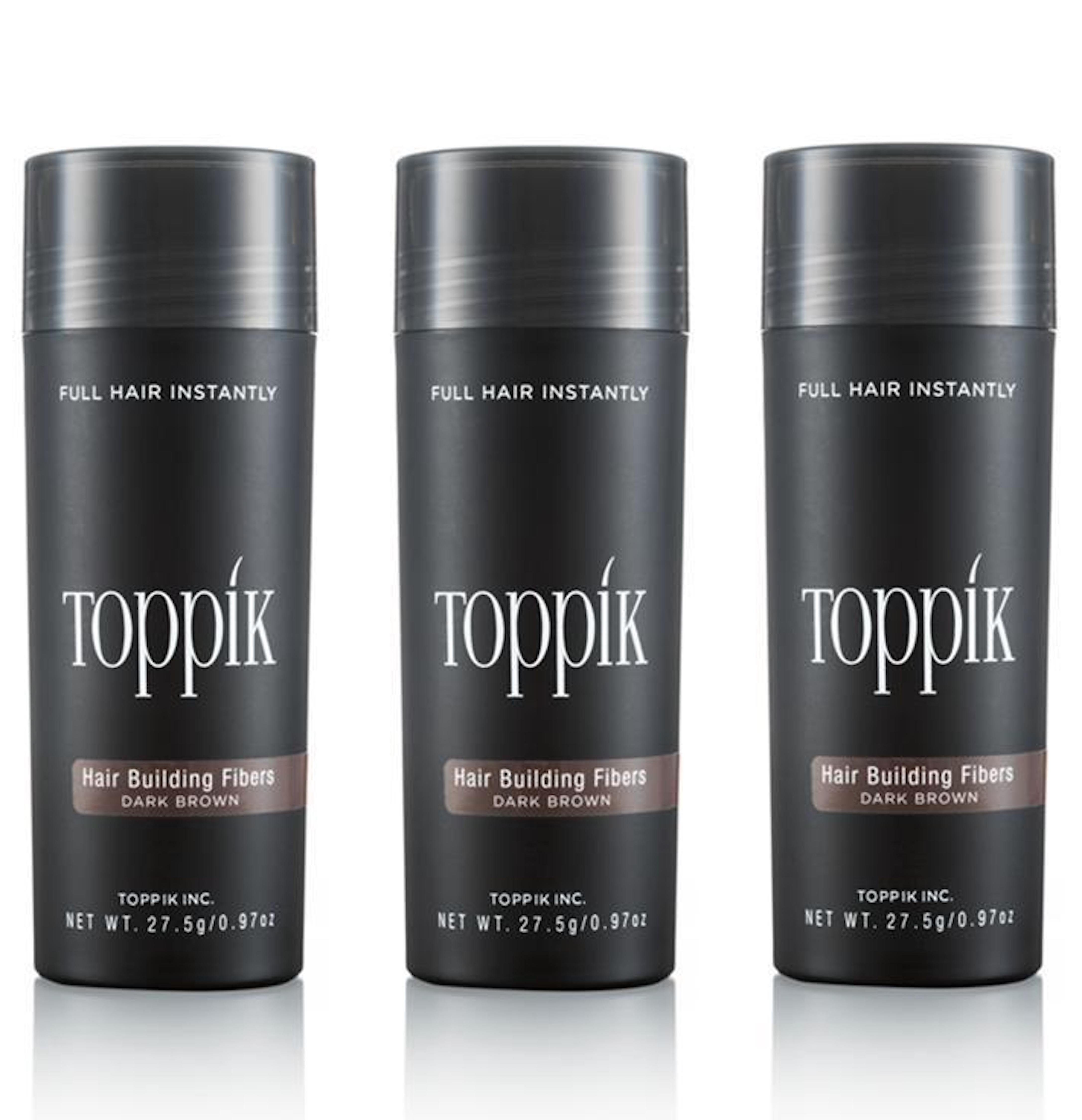 TOPPIK Haarstyling-Set 3 x TOPPIK 27,5 g. Haarverdichter Streuhaar Hair Fibers Microhairs, Haarfasern, Haar Puder, Für mehr Volumen