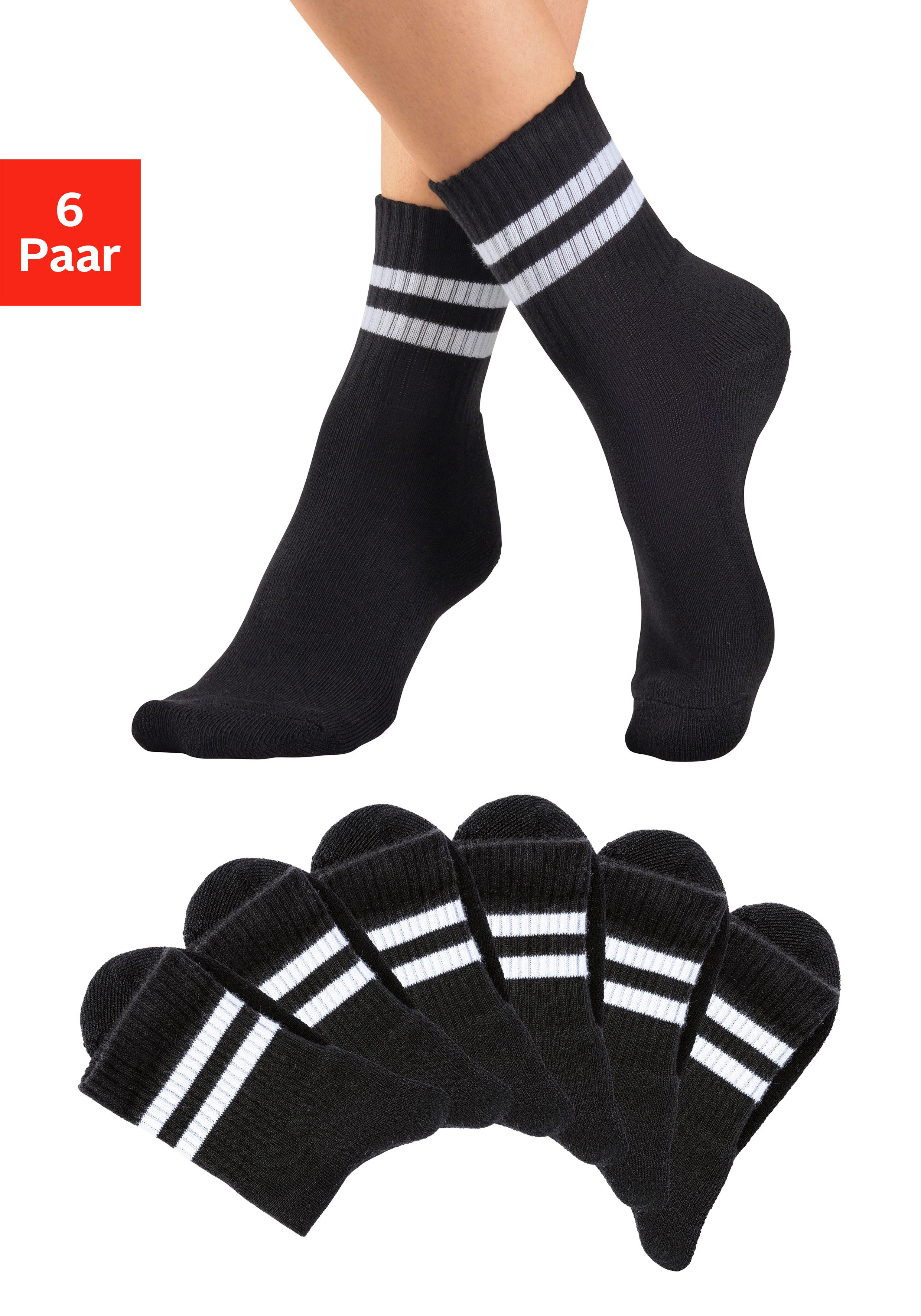 H.I.S Sportsocken (Packung, 6-Paar) klassische Tennissocken mit Streifen