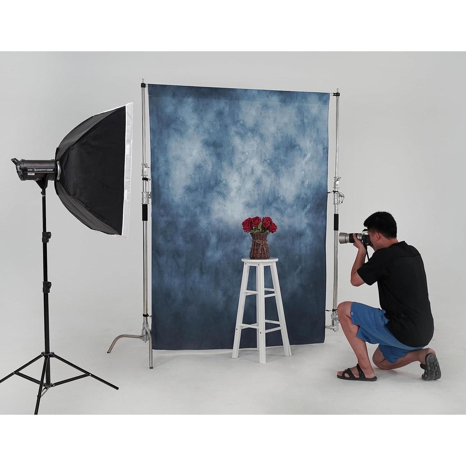 LuxusKollektion Fotohintergrund Blauer Mikrofaser Hintergrund 3x6m für Fotostudios - Optimal für