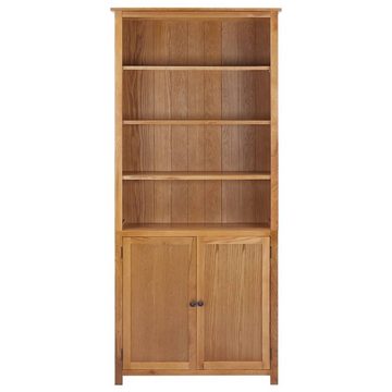 furnicato Bücherregal mit 2 Türen 90x30x200 cm Massivholz Eiche