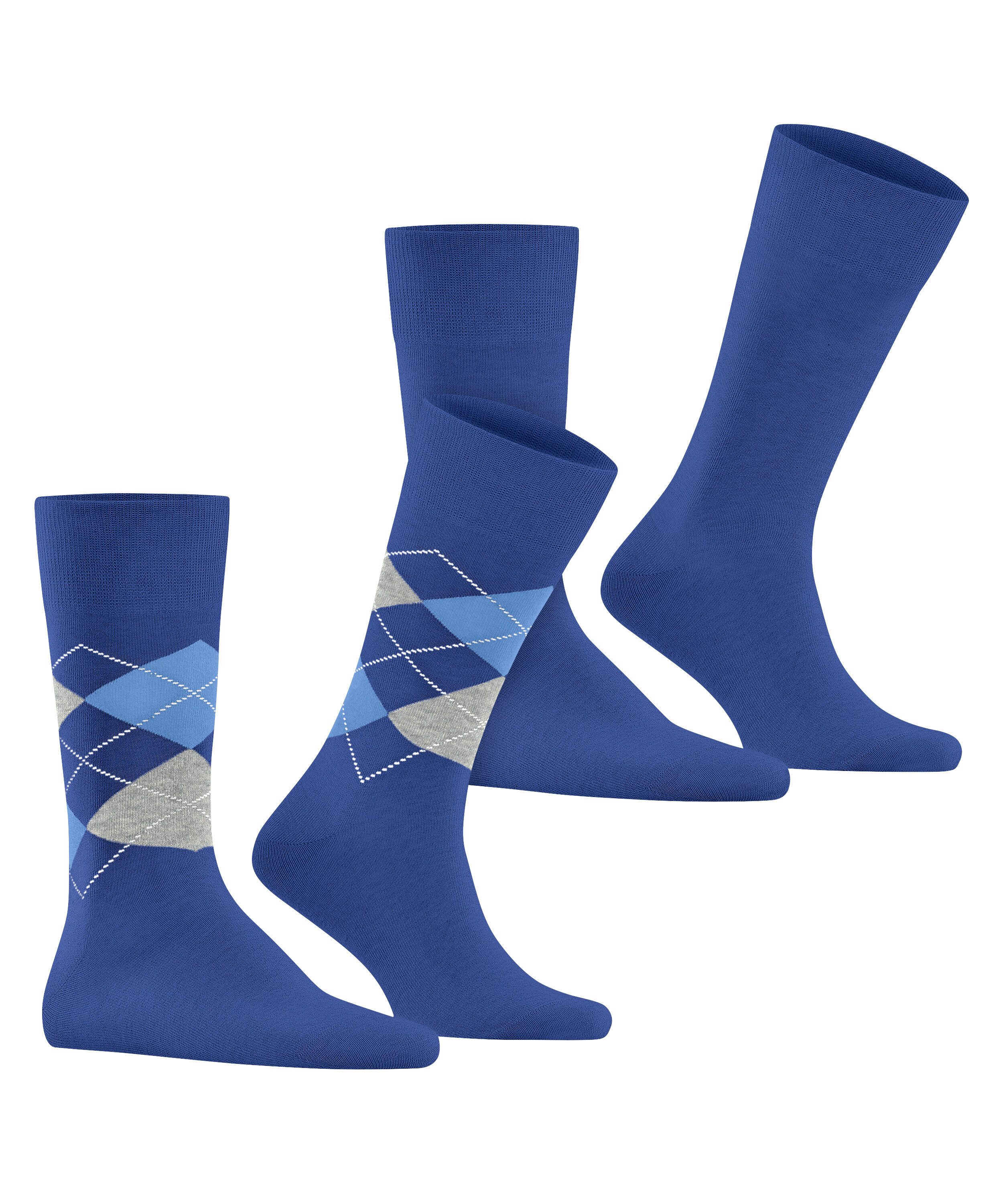 Burlington 2-er Set Socken Blau mit Argyle-Muster günstig online kaufen