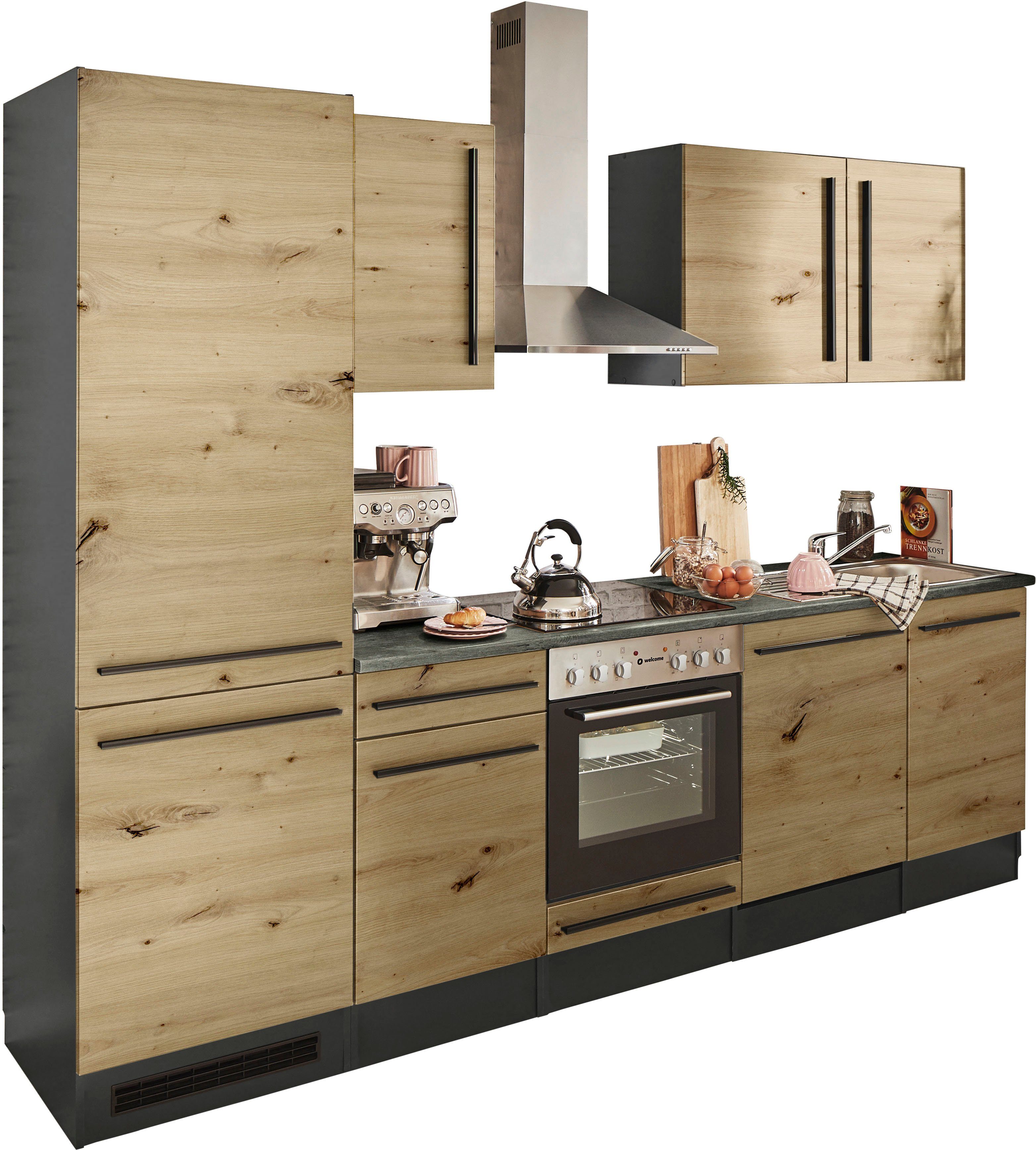 BASIC by Balculina Küchenzeile Jazz, Breite 280 cm, wahlweise mit E-Geräten günstig online kaufen