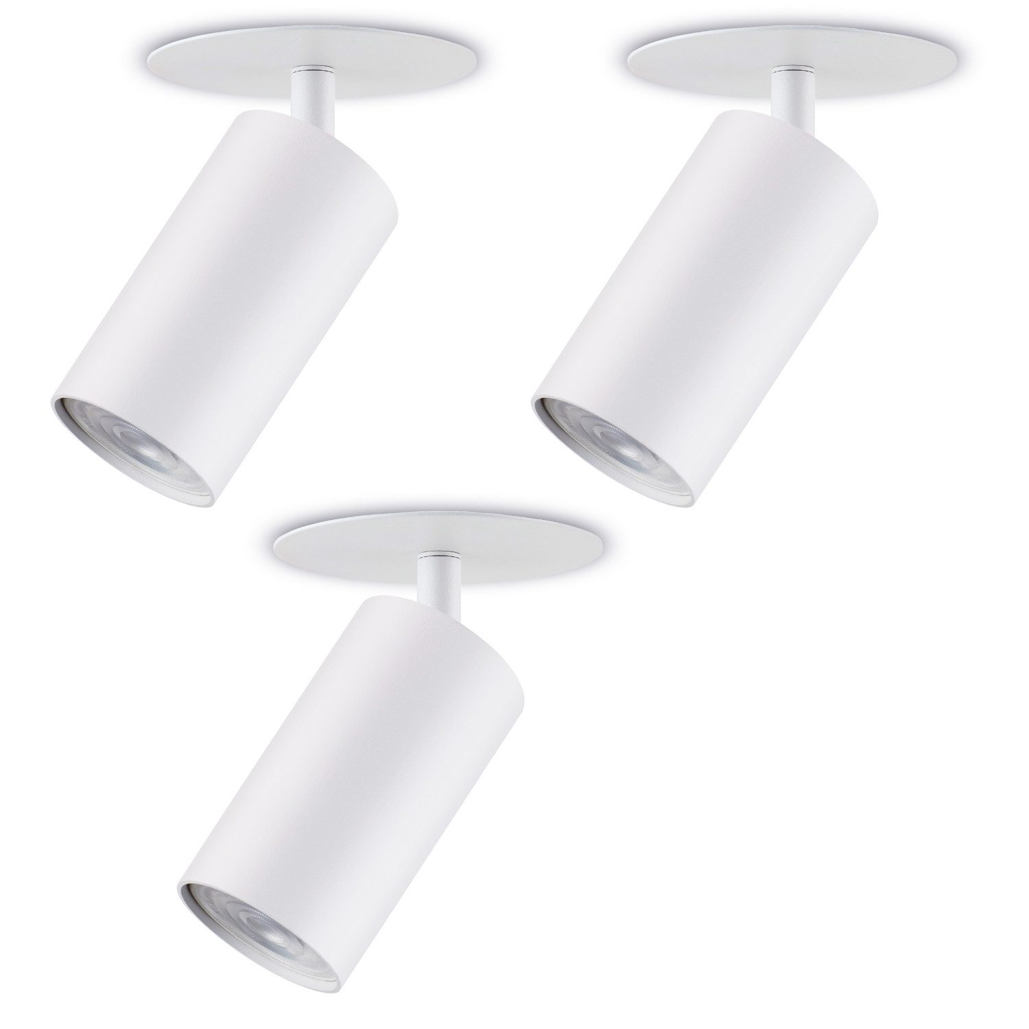 Maclean Deckenleuchte MCE364 + MCE437, LED wechselbar, Aluminium-Einbauleuchte GU10 7W LED