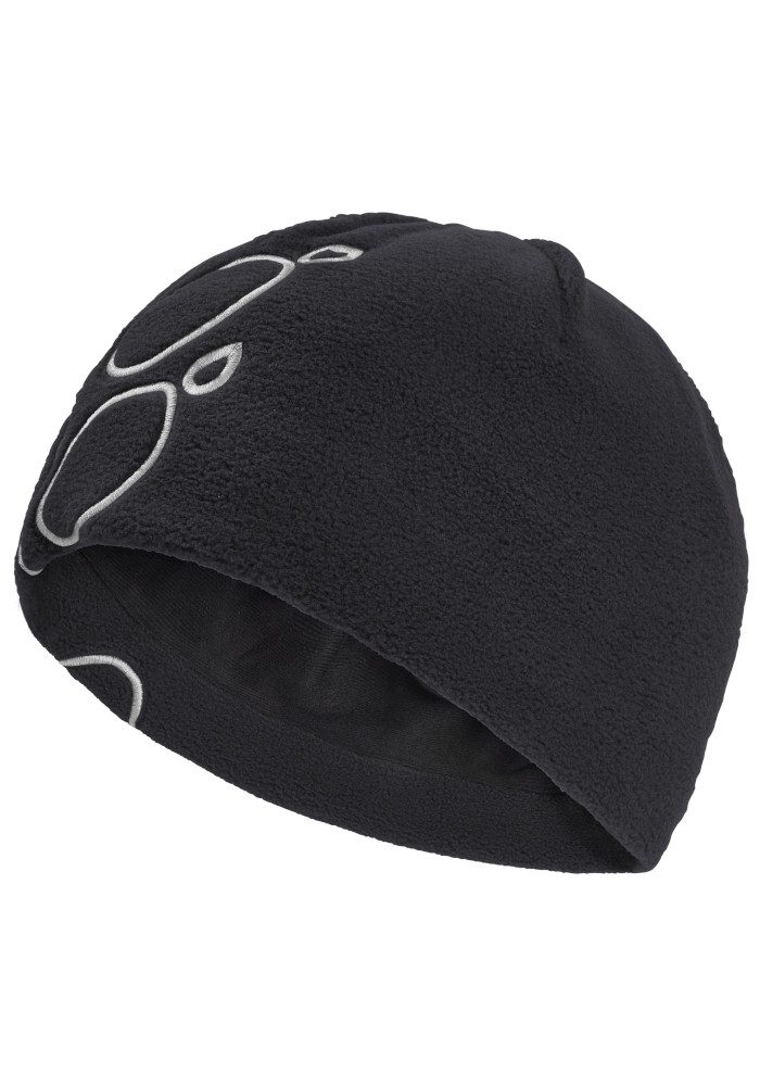 Jack Wolfskin Beanie VERTIGO PAW BEANIE K Kinder-Fleecebeanie, warm, Pfotenmotiv