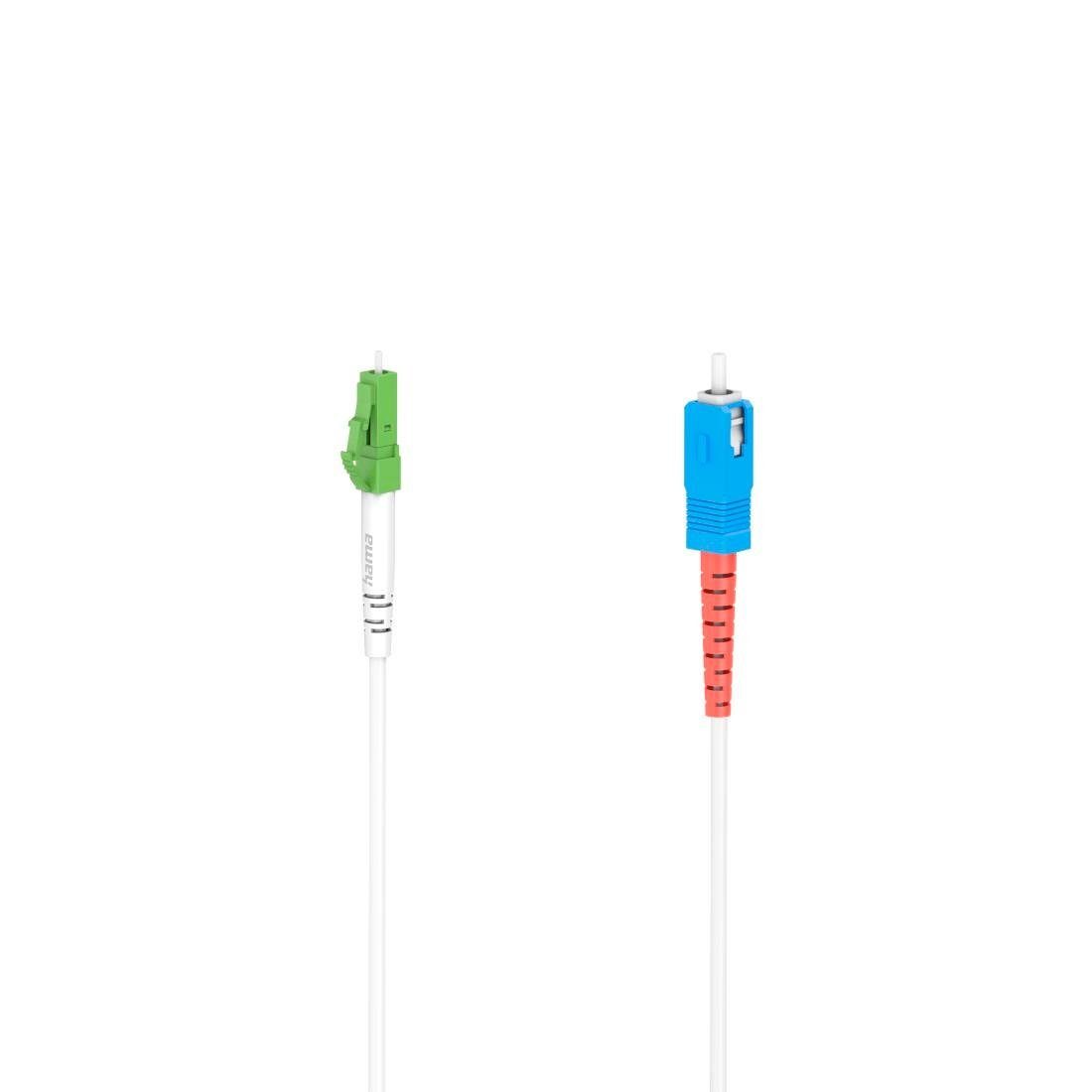 Hama Glasfaser-Netzwerkkabel LC/APC-Stecker-SC/UPC-Stecker, 10 Gbit/s 5m Glasfaserkabel, (500 cm)