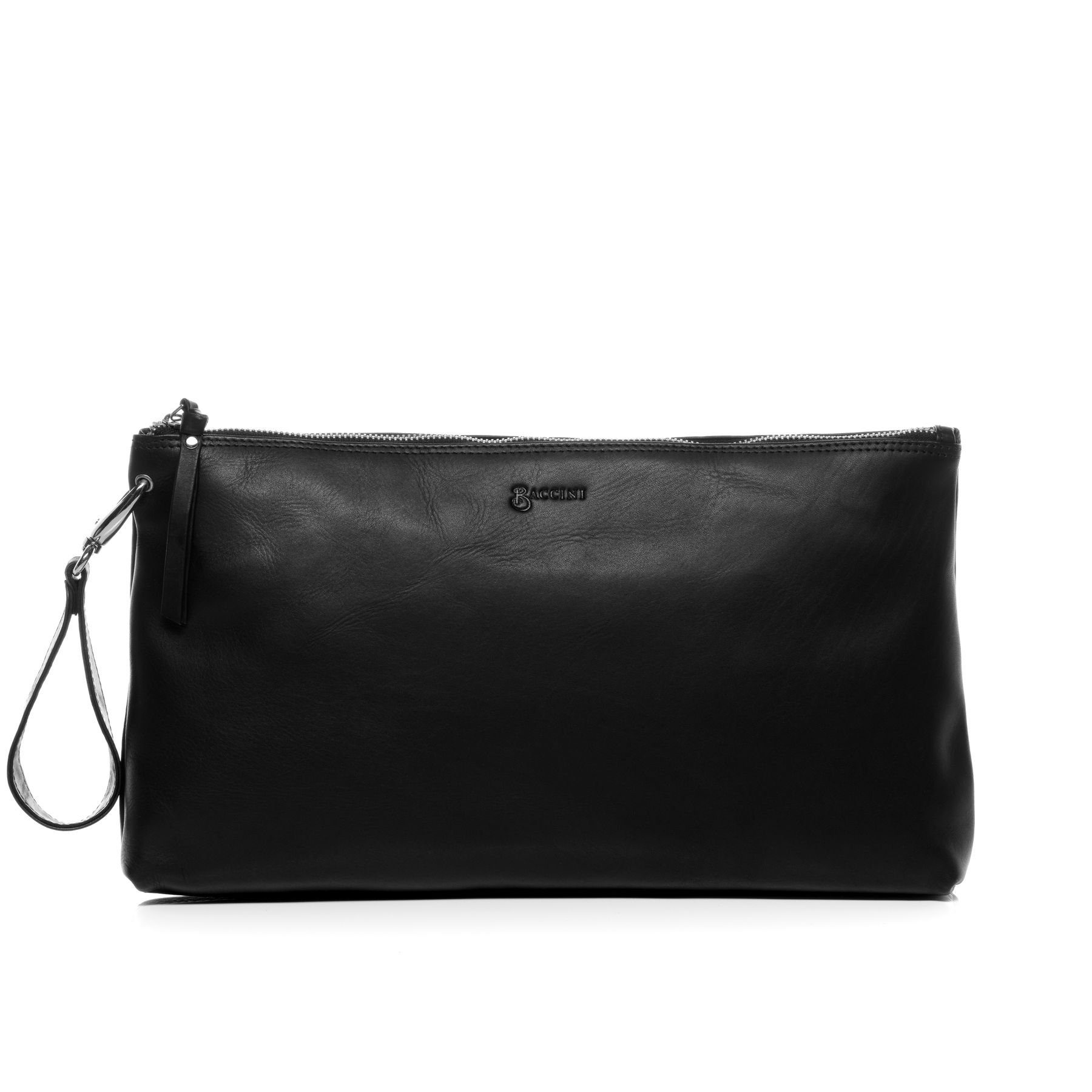 Umhängetasche echt Leder Clutch groß Ledertasche schwarz JIL
