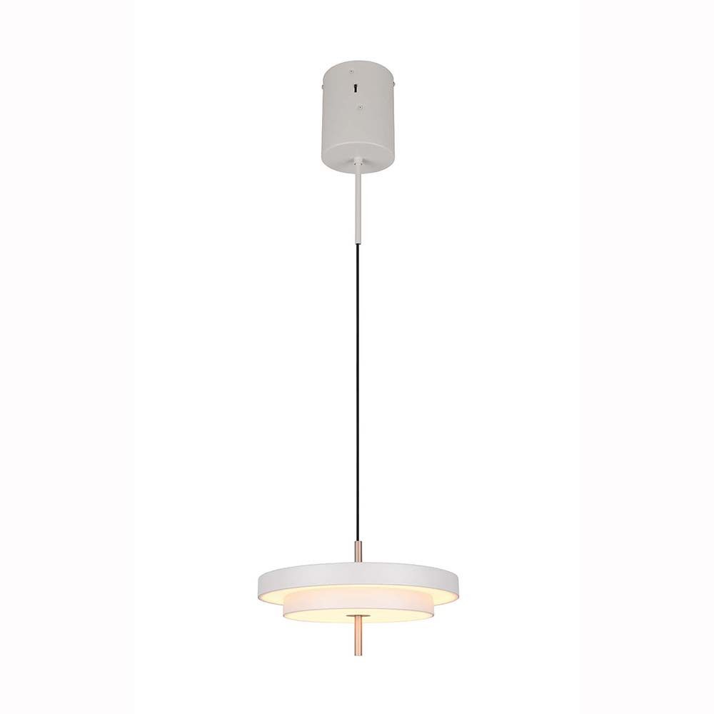 TRIO Leuchten LED-Hängeleuchte, LED-Leuchtmittel fest verbaut, Warmweiß, Neutralweiß, Farbwechsel, Pendellampe Esszimmerleuchte Hängelampe CCT dimmbar grau LED