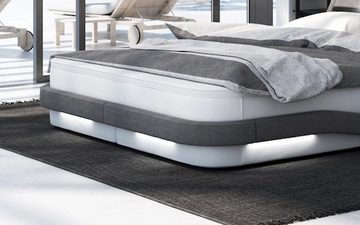 Sofa Dreams Boxspringbett Mino Kunstleder Komplettbett Modern Hotelbett, inklusive LED Beleuchtung, Matratze und Topper