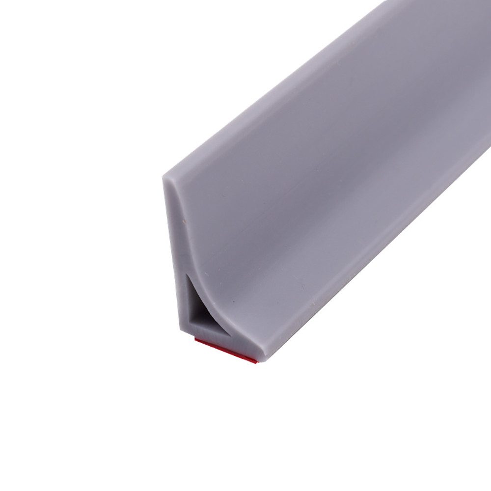 Agger Abschlussleiste Dusche Schwallschutzleiste Selbstklebend Schwallschutz Wasserstop, Breite 1,8 cm * Höhe 3 cm, Silikon asserstopper Schwallschutz für Küchen Bäder Waschbecken