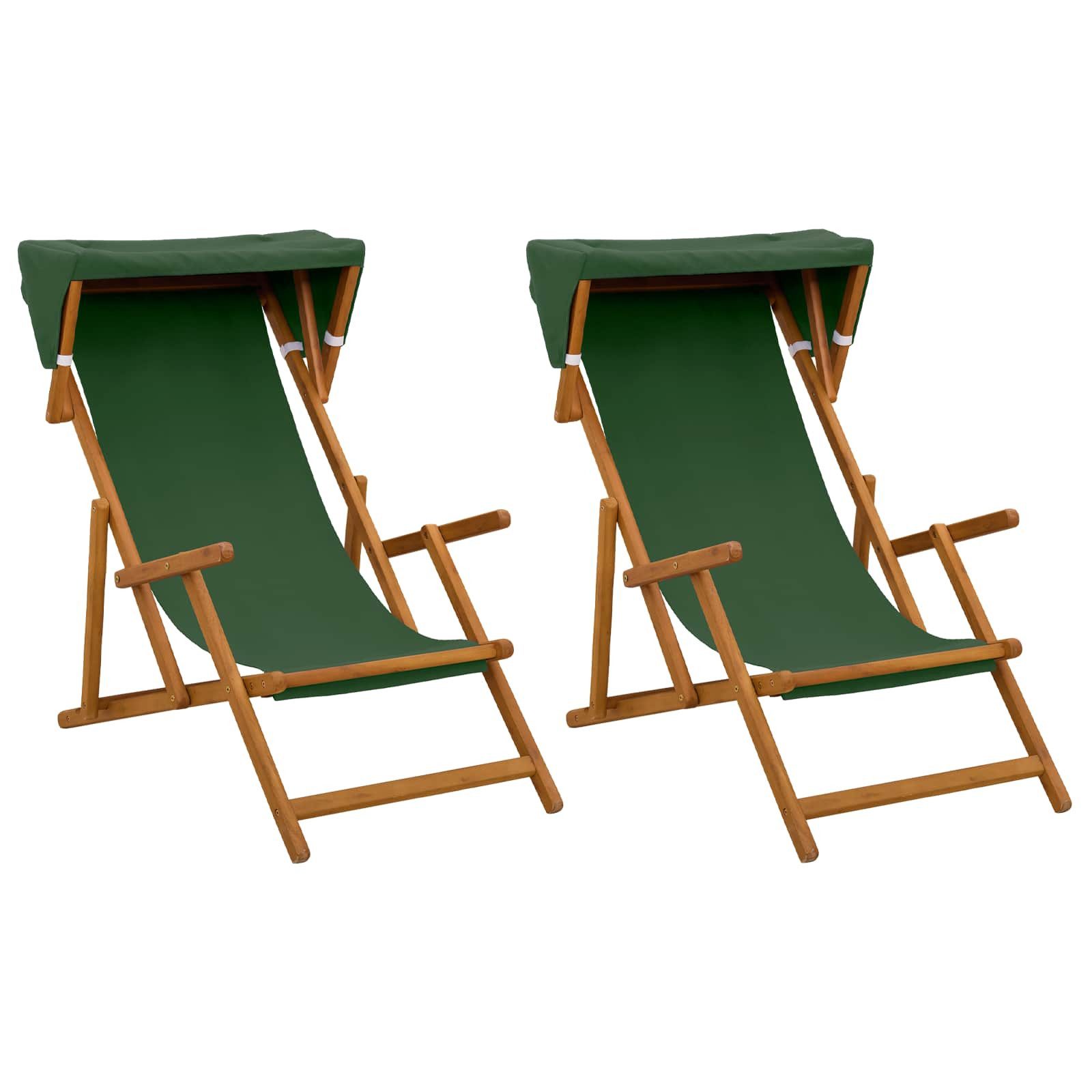 vidaXL Gartenlounge-Sessel 675 x 113 x 103 cm Liegestuhl 2 pcs 3 Position Massives Eukalyptus Hol
