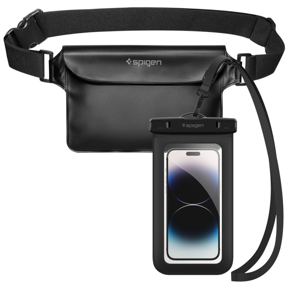 Spigen Bauchtasche Hüfttasche Gürteltasche Handyschutzhülle (Spar-Set, 1-tlg., 8, 2 Zoll wasserdicht), IPX8 wasserdicht, schwimmfähig, Touch-Fenster