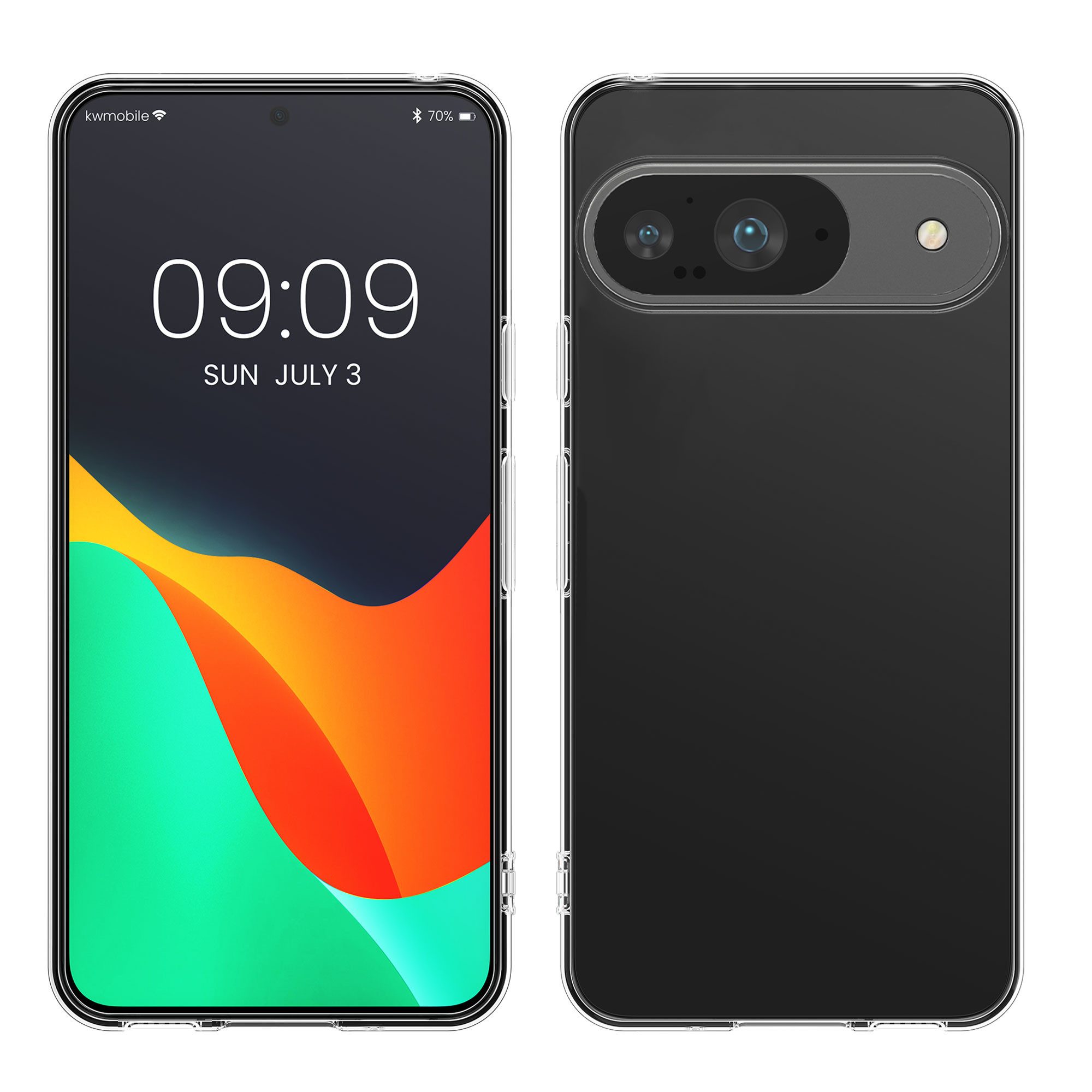 kwmobile Handyhülle Hülle für Google Pixel 9, Silikon Handyhülle transparent - Handy Case gummiert