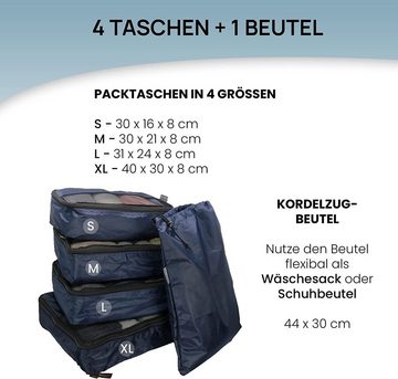 natumo Kofferorganizer 5-tlg Packing Cubes mit Wäschesack, Reise Packtaschen (5-tlg)