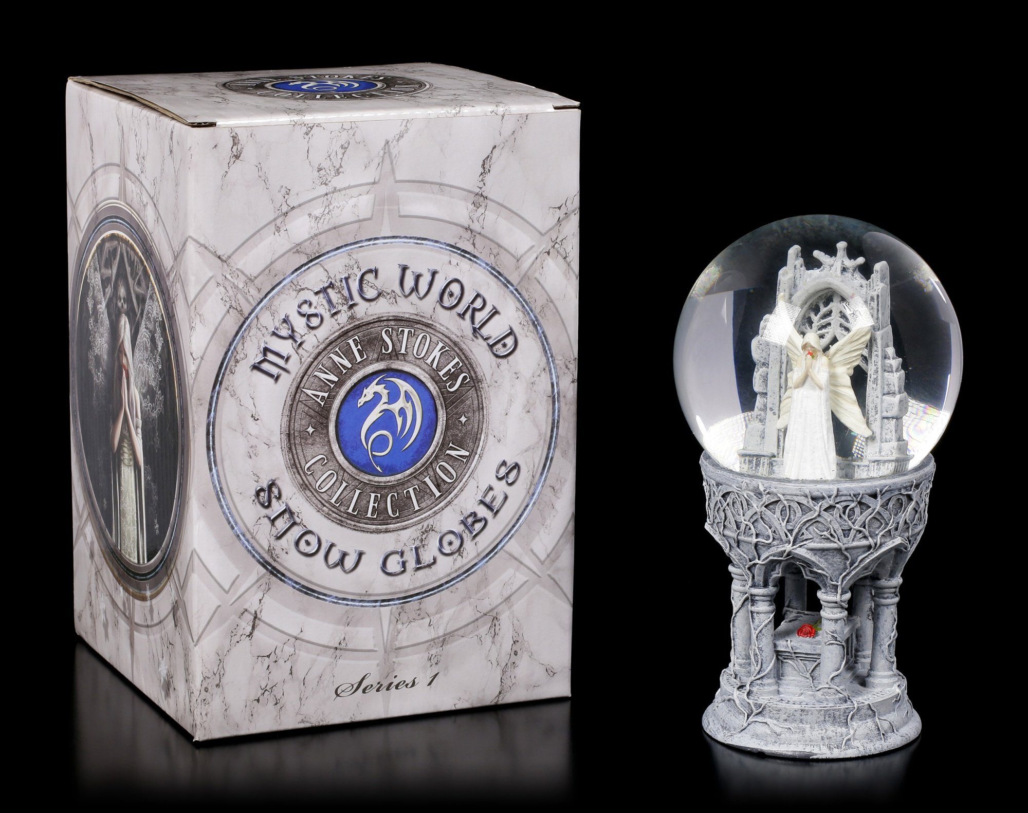 Figuren Shop GmbH Schneekugel Schneekugel Engel - Only Love Remains - Anne Stokes Fantasy